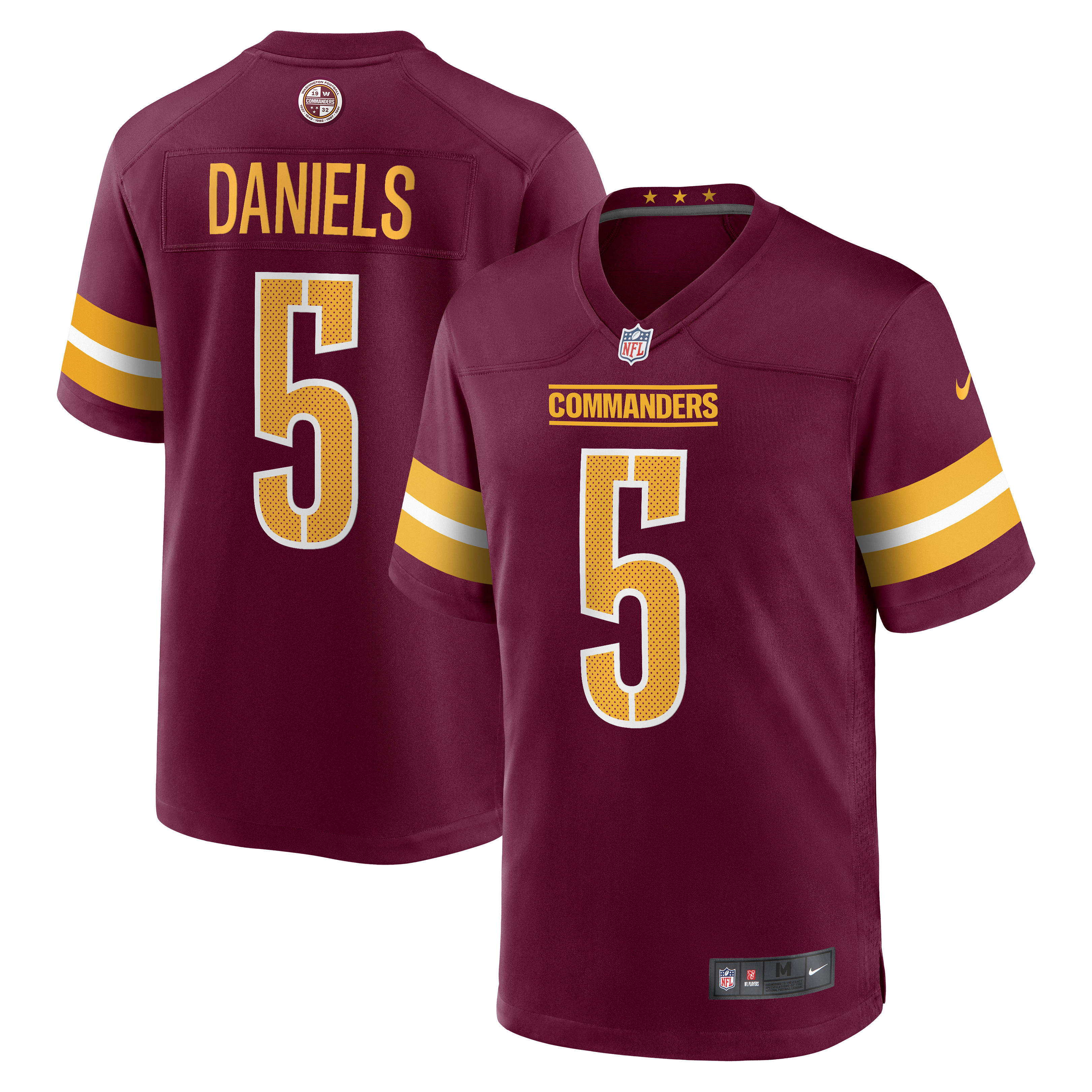 Washington Commanders Nike Game Home Jersey - Burgundy - Jayden Daniels - Mens, , rebel_hi-res