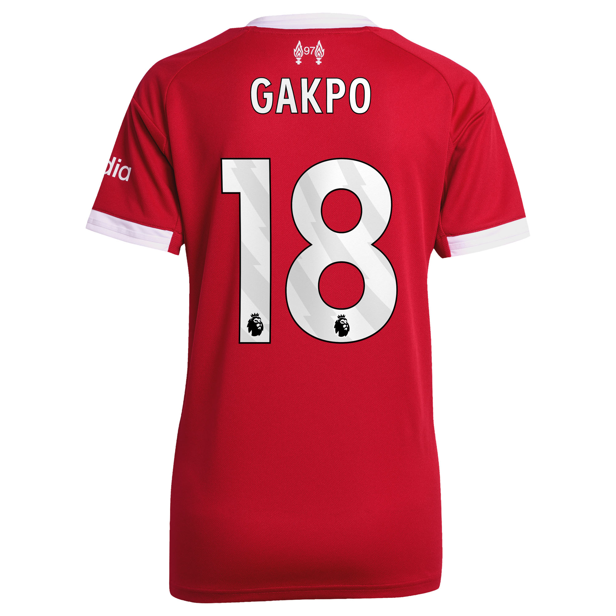 Liverpool adidas Home Shirt 2025-26 - Womens with Gakpo 18 printing, , rebel_hi-res