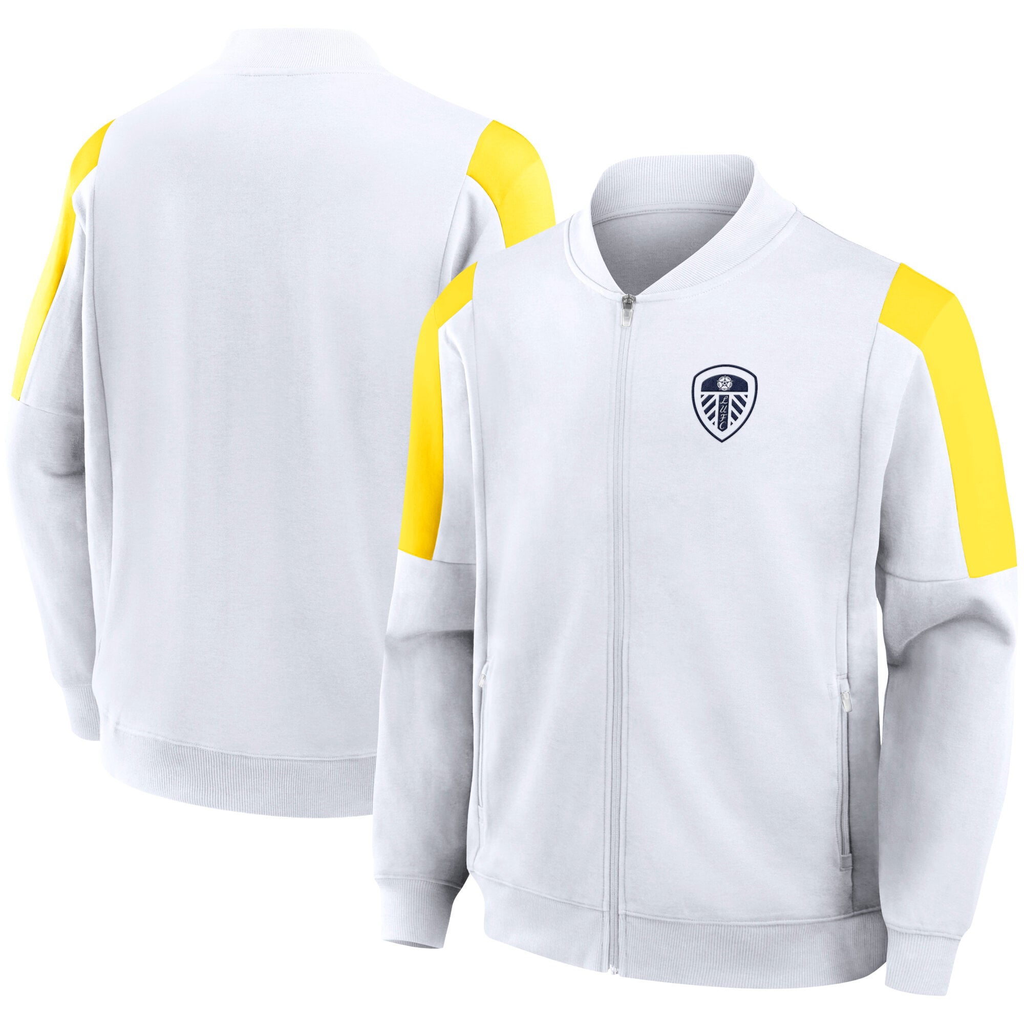 Leeds United Track Jacket - White - Mens, , rebel_hi-res
