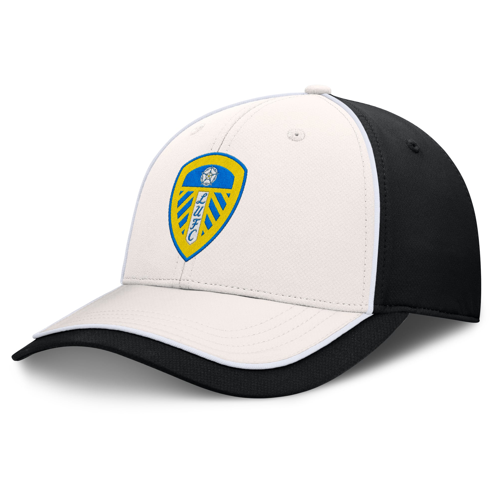 Leeds United Circuit Structured Adjustable Snapback Cap - Black - Mens, , rebel_hi-res