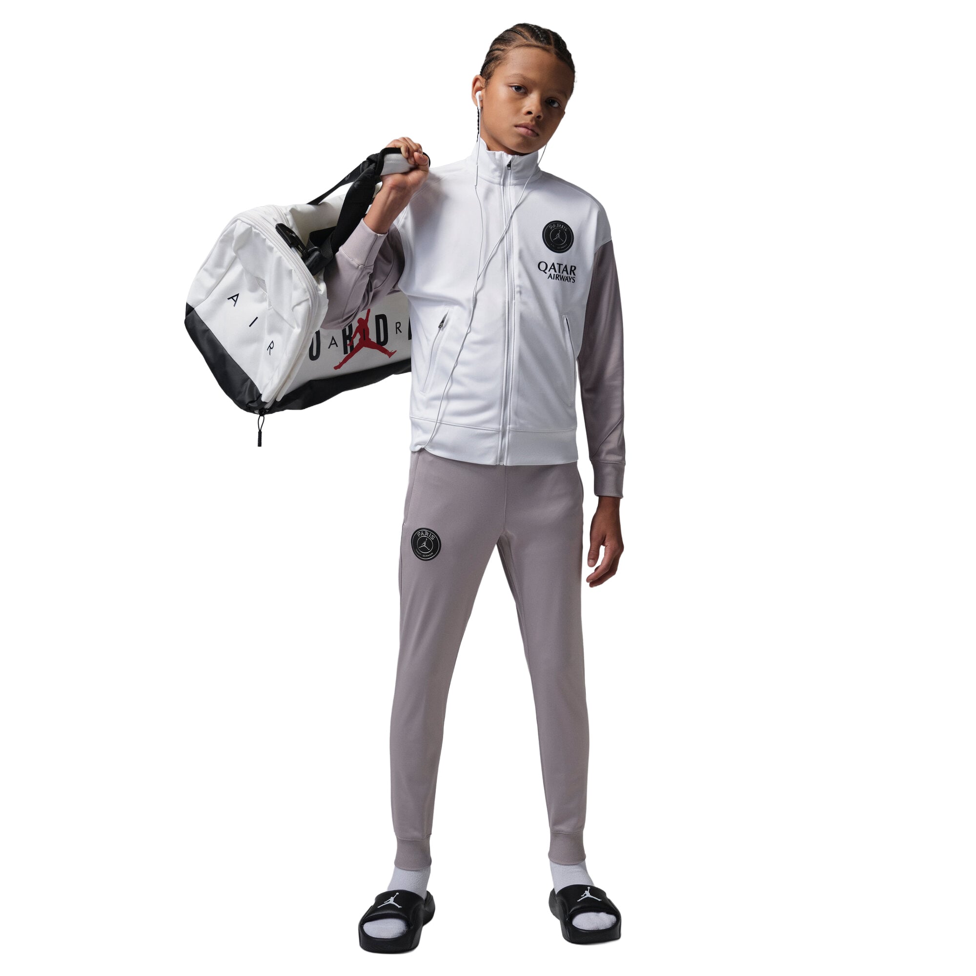 PSG Jordan Strike Training Tracksuit - White/Grey - Kids