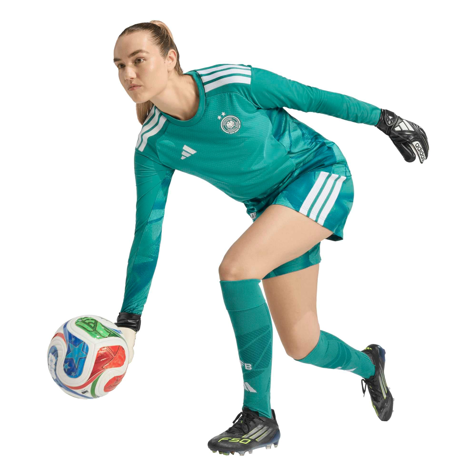 Germany National Team adidas Home Goalkeeper Authentic Shirt 2026 - Womens - 2 Stars, , rebel_hi-res