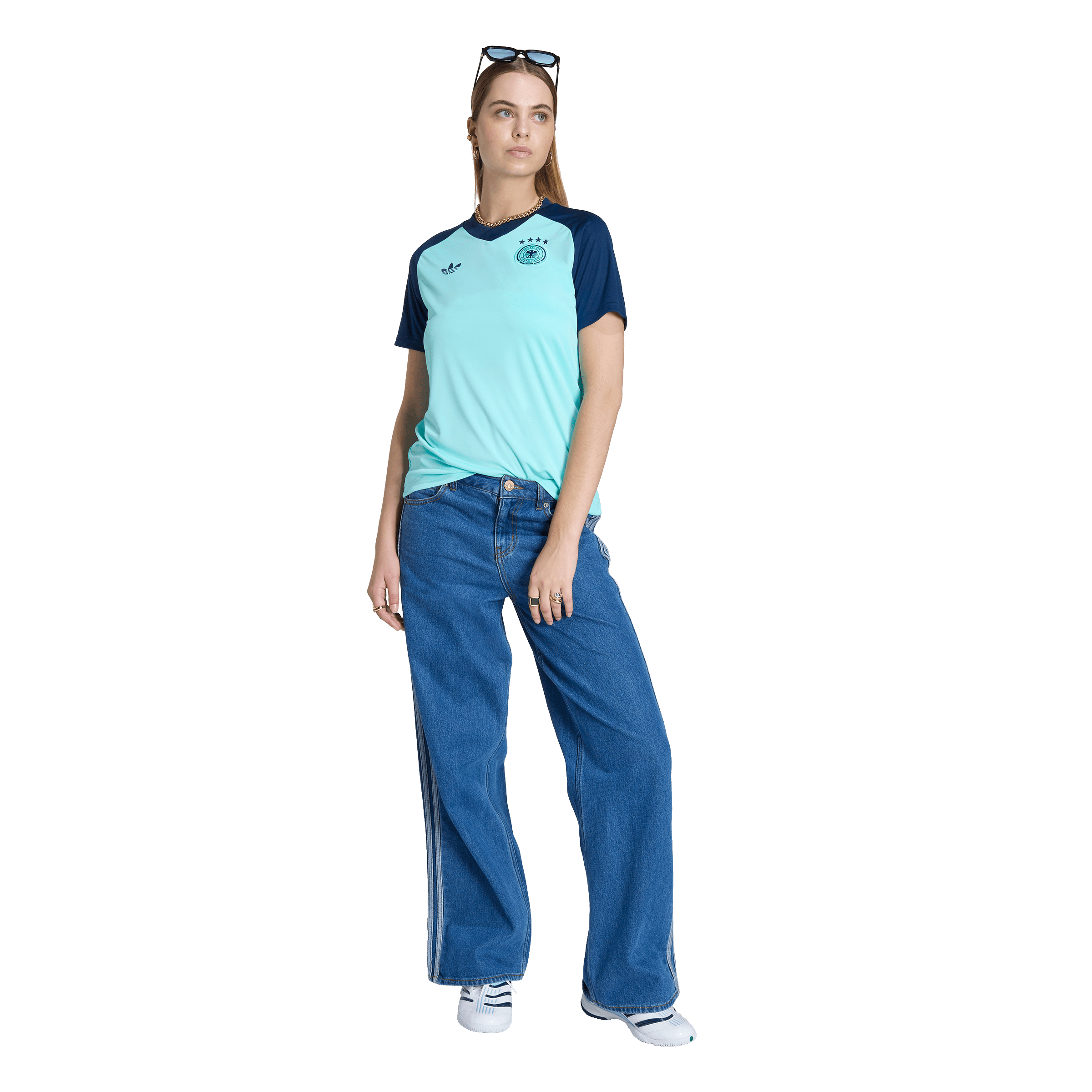 Germany National Team adidas Away Pre Match Top - Blue - Womens, , rebel_hi-res