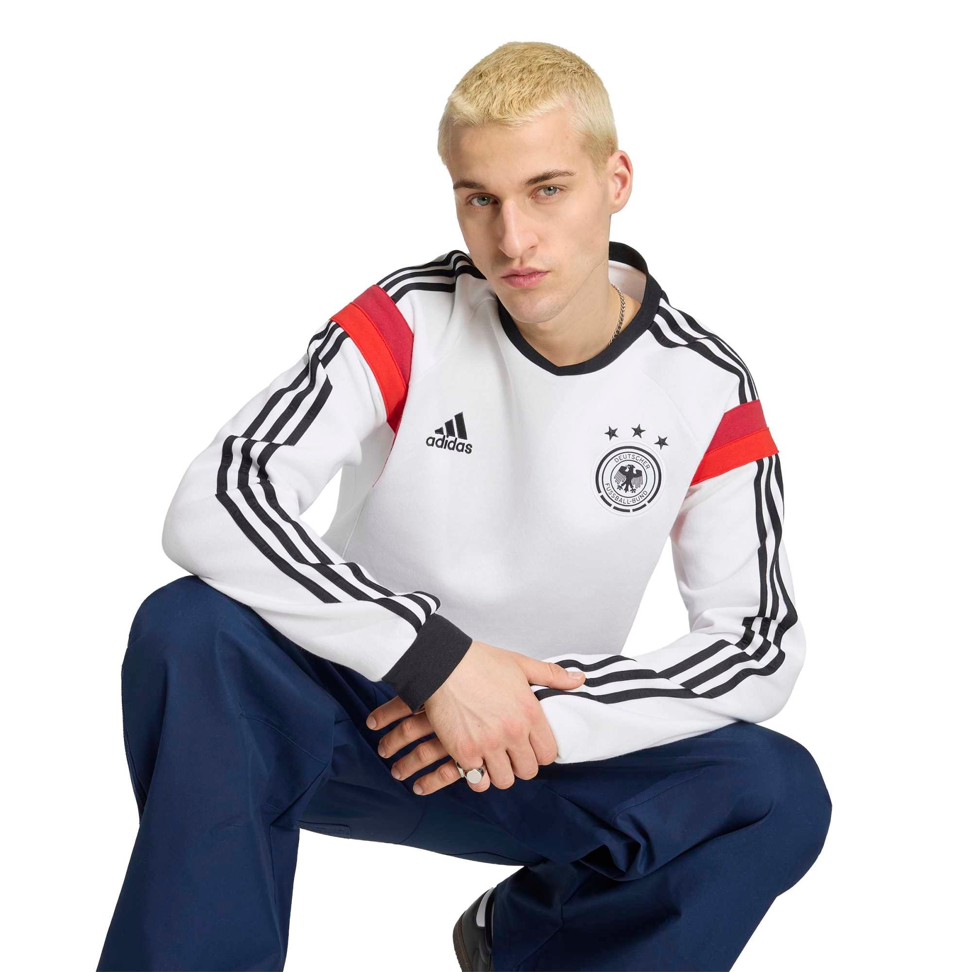Germany National Team adidas 2014 Away Crew Sweater - White, , rebel_hi-res