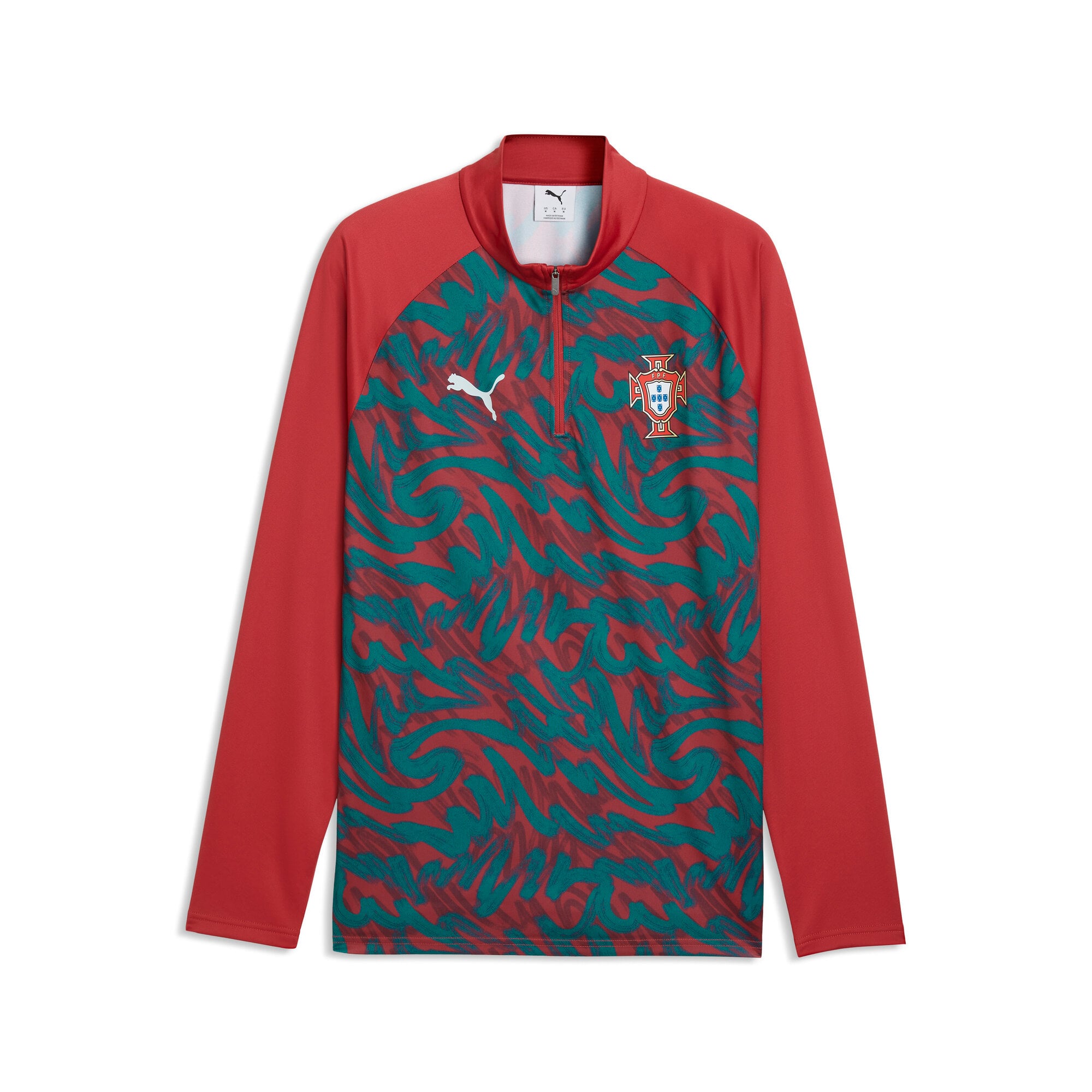 Portugal PUMA Warm Up 1/4 Zip Top - Dark Red, , rebel_hi-res