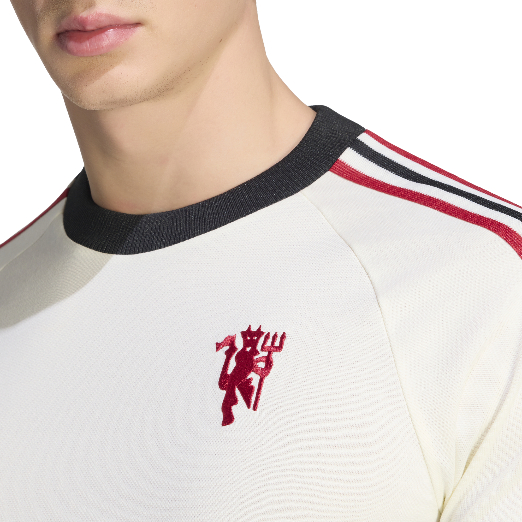 Manchester United adidas Originals Long Sleeve Top - Off White, , rebel_hi-res