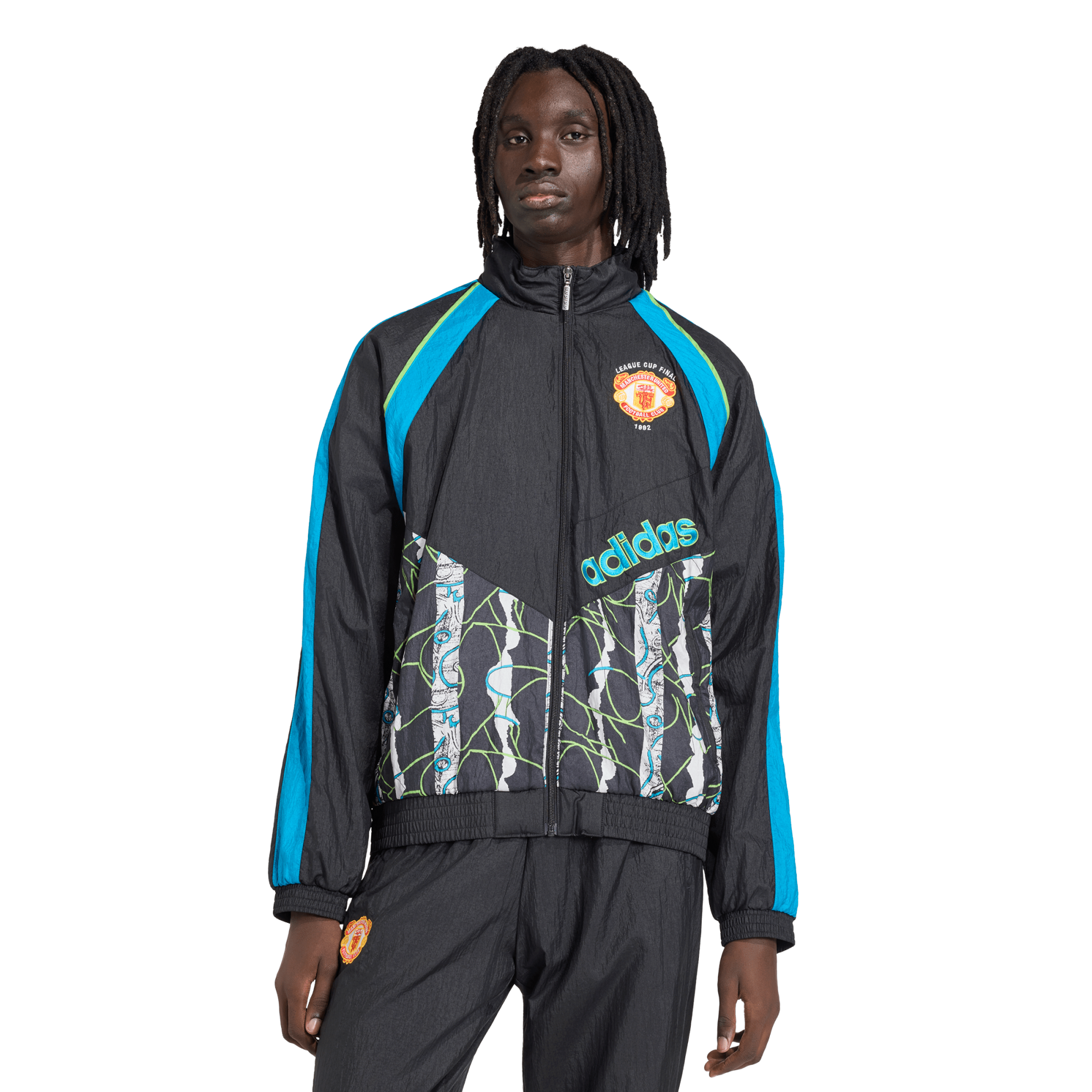 Manchester United adidas Originals 1990 Away Jacket - Black, , rebel_hi-res