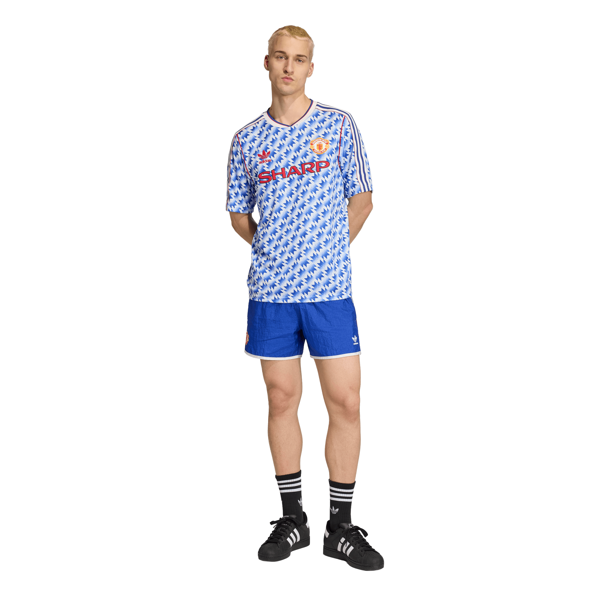 Manchester United adidas Originals 1990 Away Shorts - Blue, , rebel_hi-res