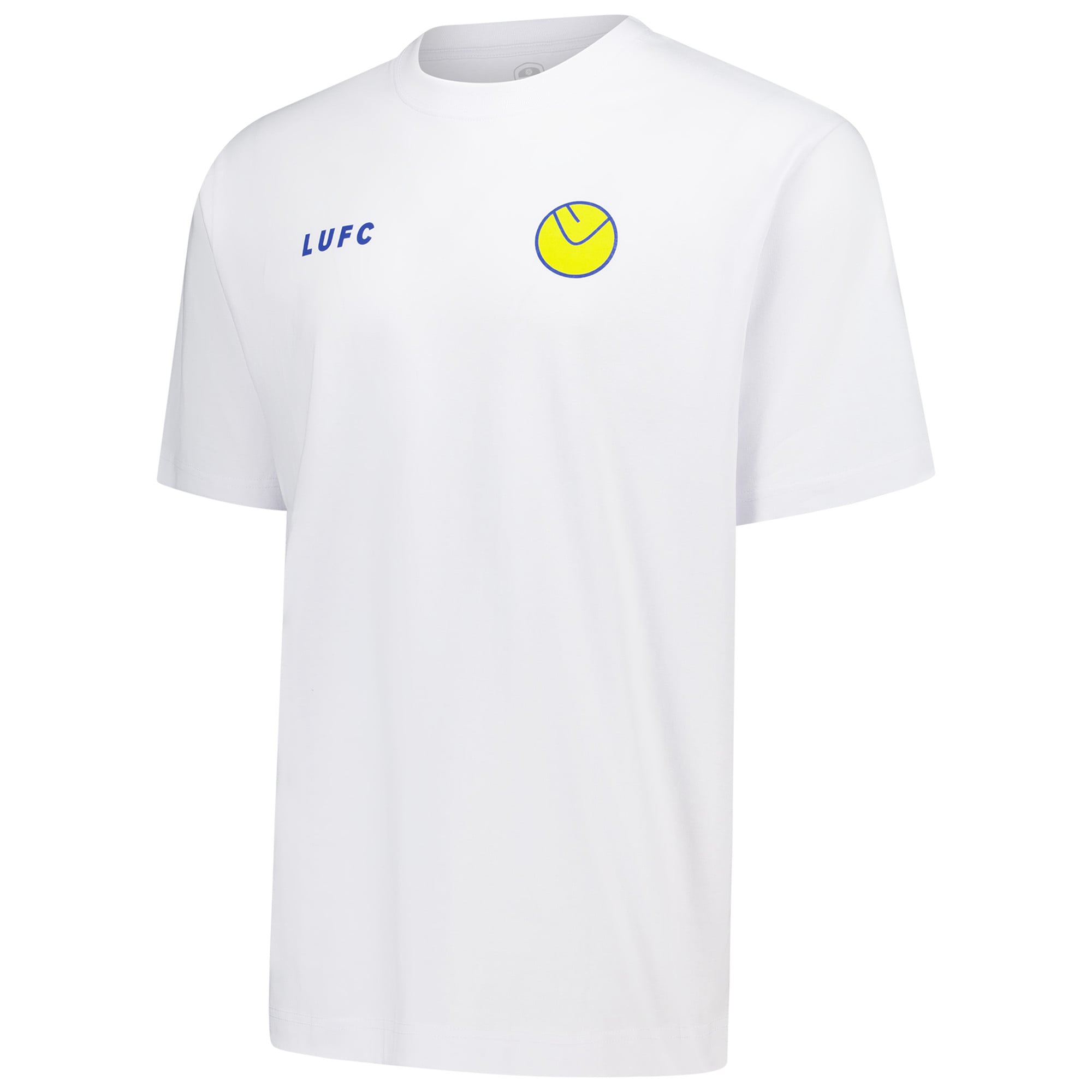 Leeds United Smiley Circle T-Shirt - White - Mens, , rebel_hi-res