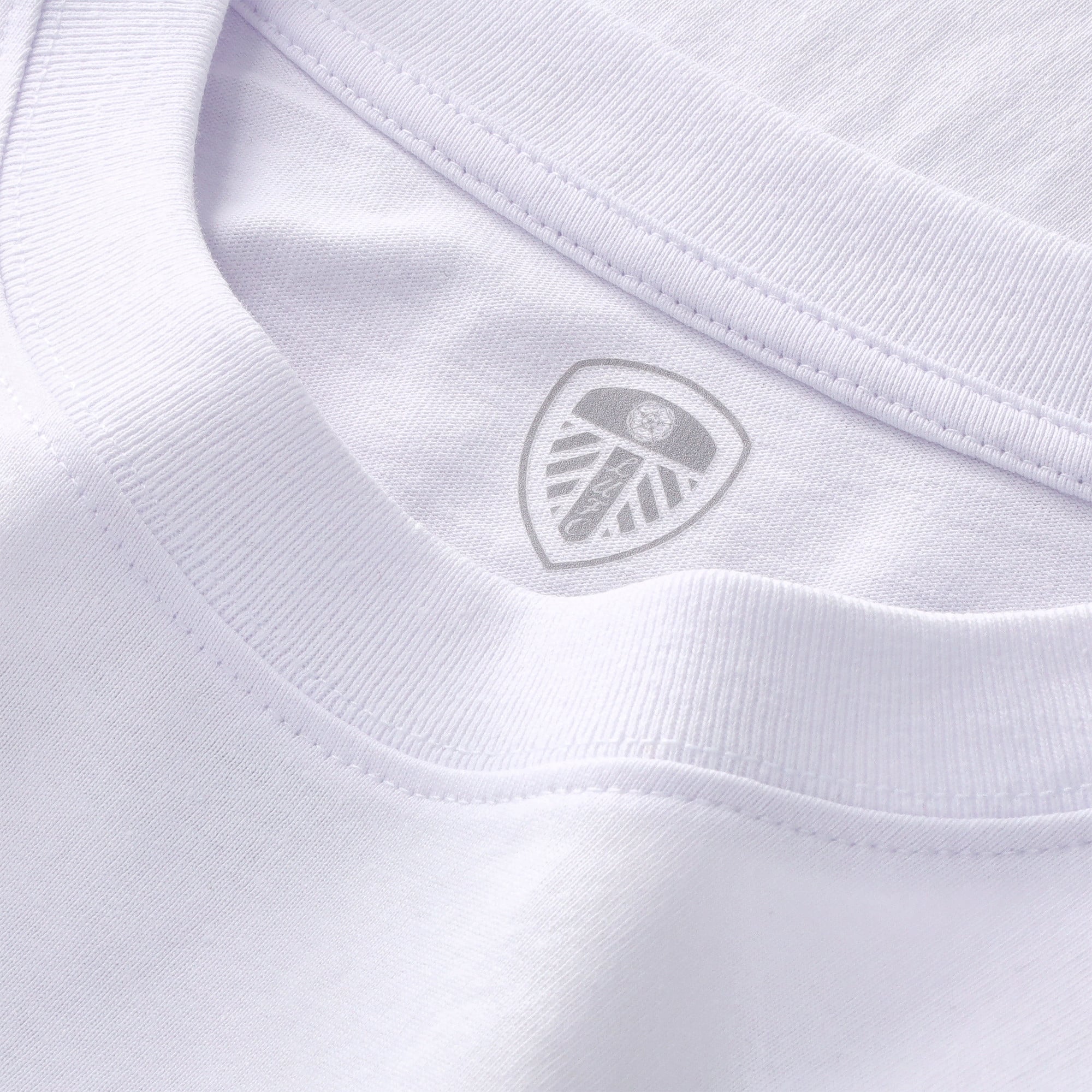 Leeds United Smiley Circle T-Shirt - White - Mens, , rebel_hi-res
