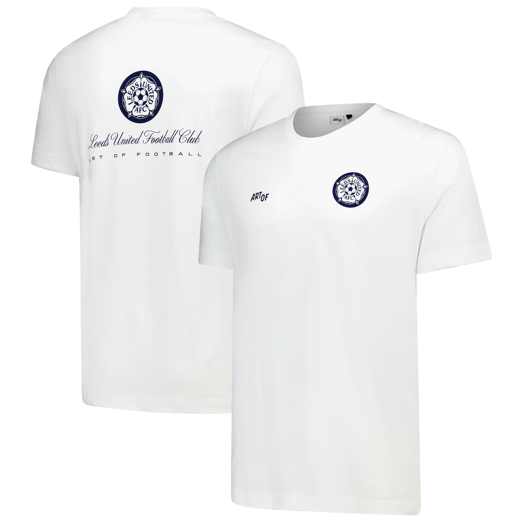 Leeds United x Art of Football Label Print T-Shirt - White - Unisex