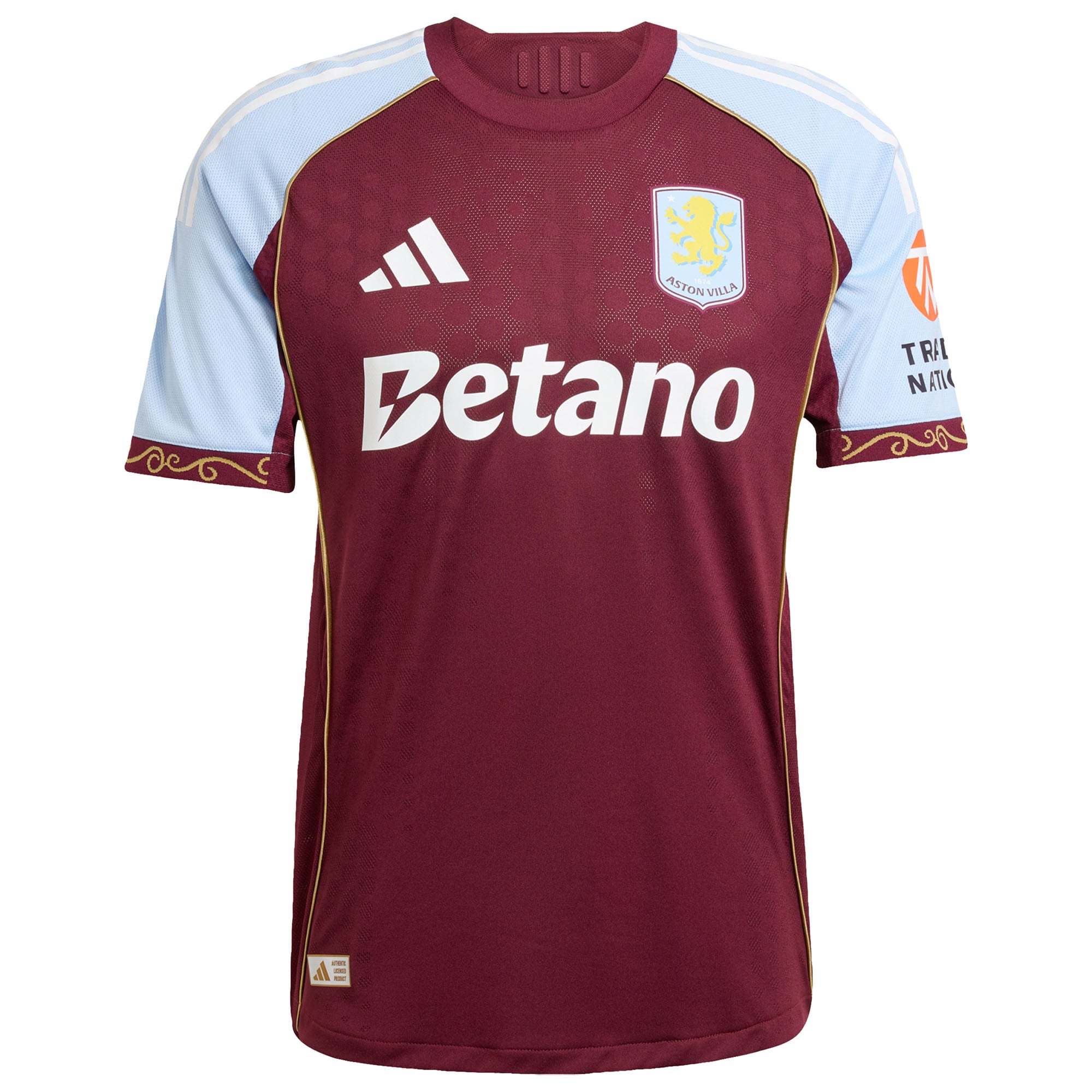Aston Villa adidas Home Authentic Shirt 2025-26 with Guessand 29 Cup printing, , rebel_hi-res