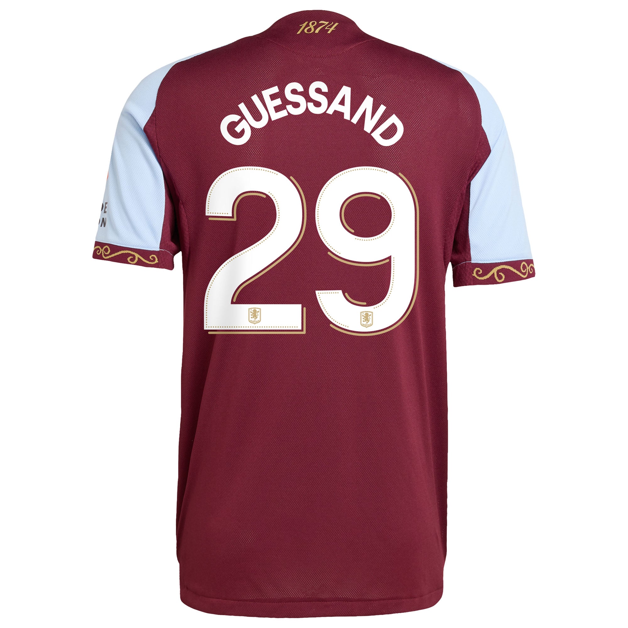 Aston Villa adidas Home Authentic Shirt 2025-26 with Guessand 29 Cup printing, , rebel_hi-res