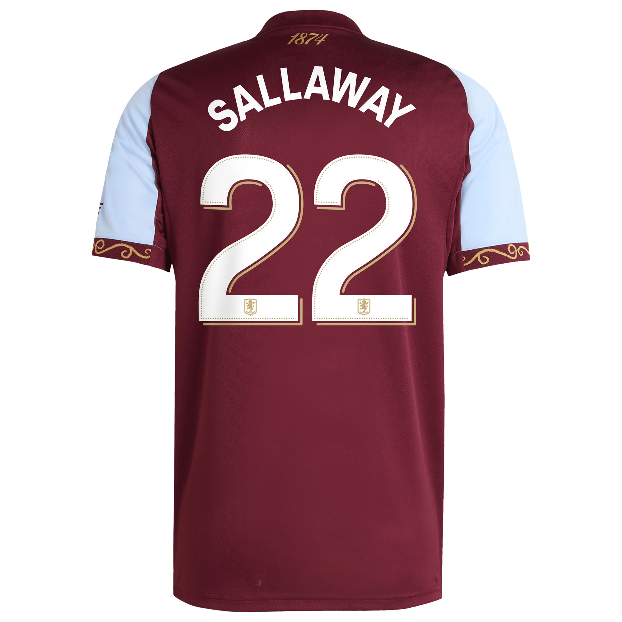 Aston Villa adidas Home Shirt 2025-26 with Sallaway&nbsp; 22 Cup printing, , rebel_hi-res