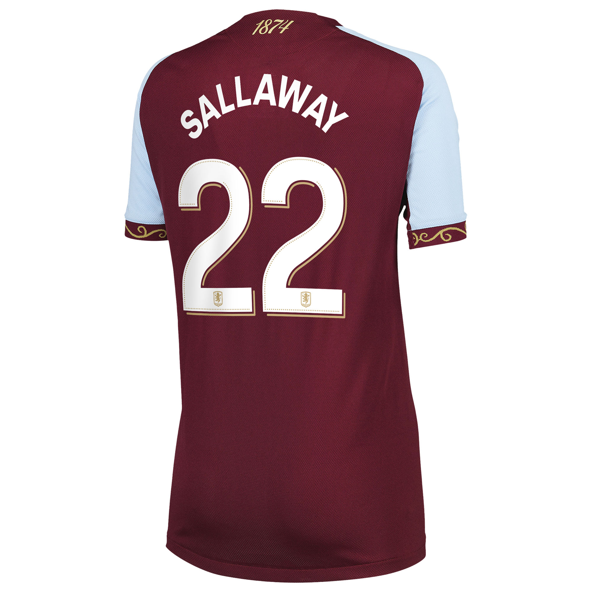 Aston Villa adidas Home Authentic Shirt 2025-26 - Womens with Sallaway&nbsp; 22 Cup printing, , rebel_hi-res