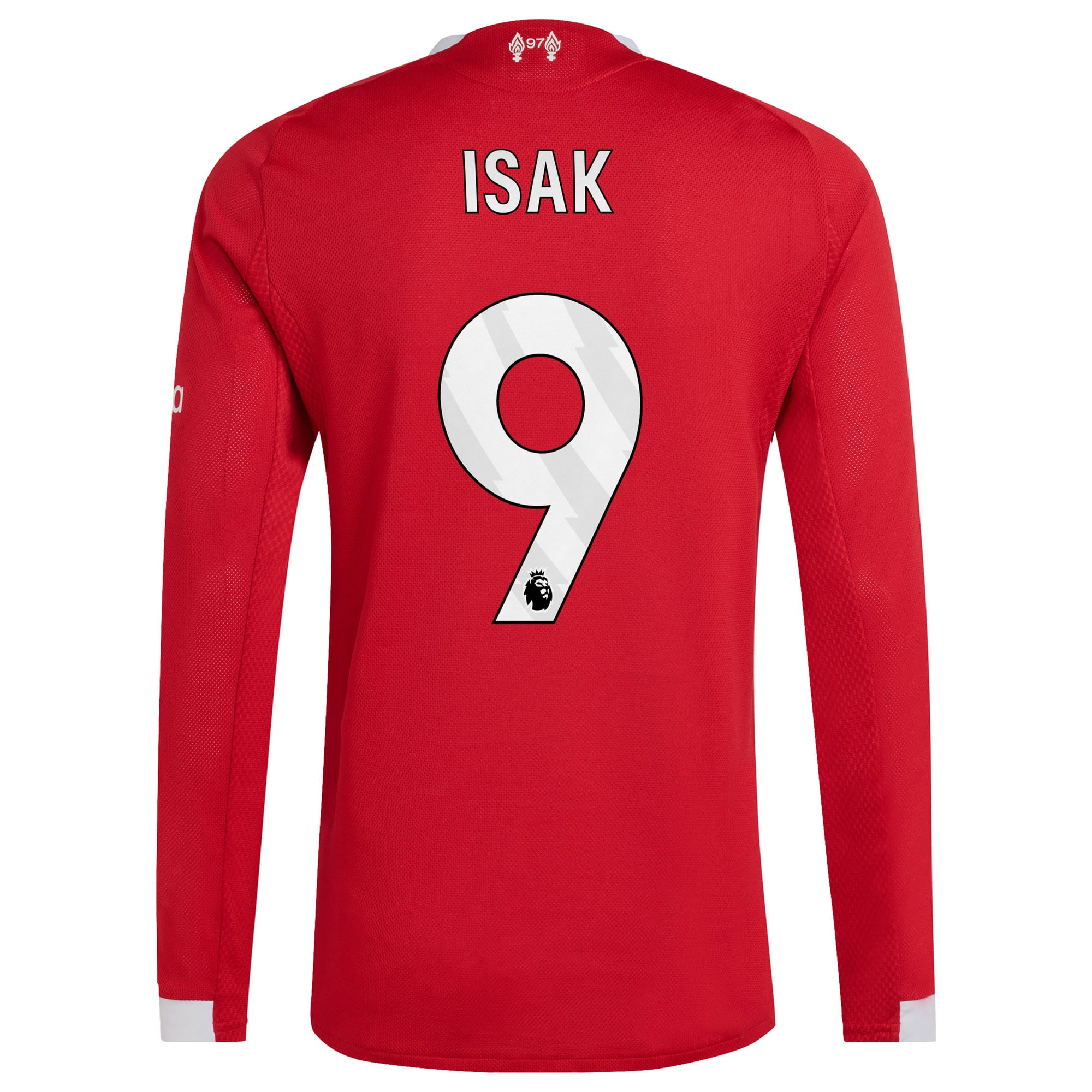 Liverpool adidas Home Authentic Shirt 2025-26 - Long sleeve with Isak 9 printing, , rebel_hi-res