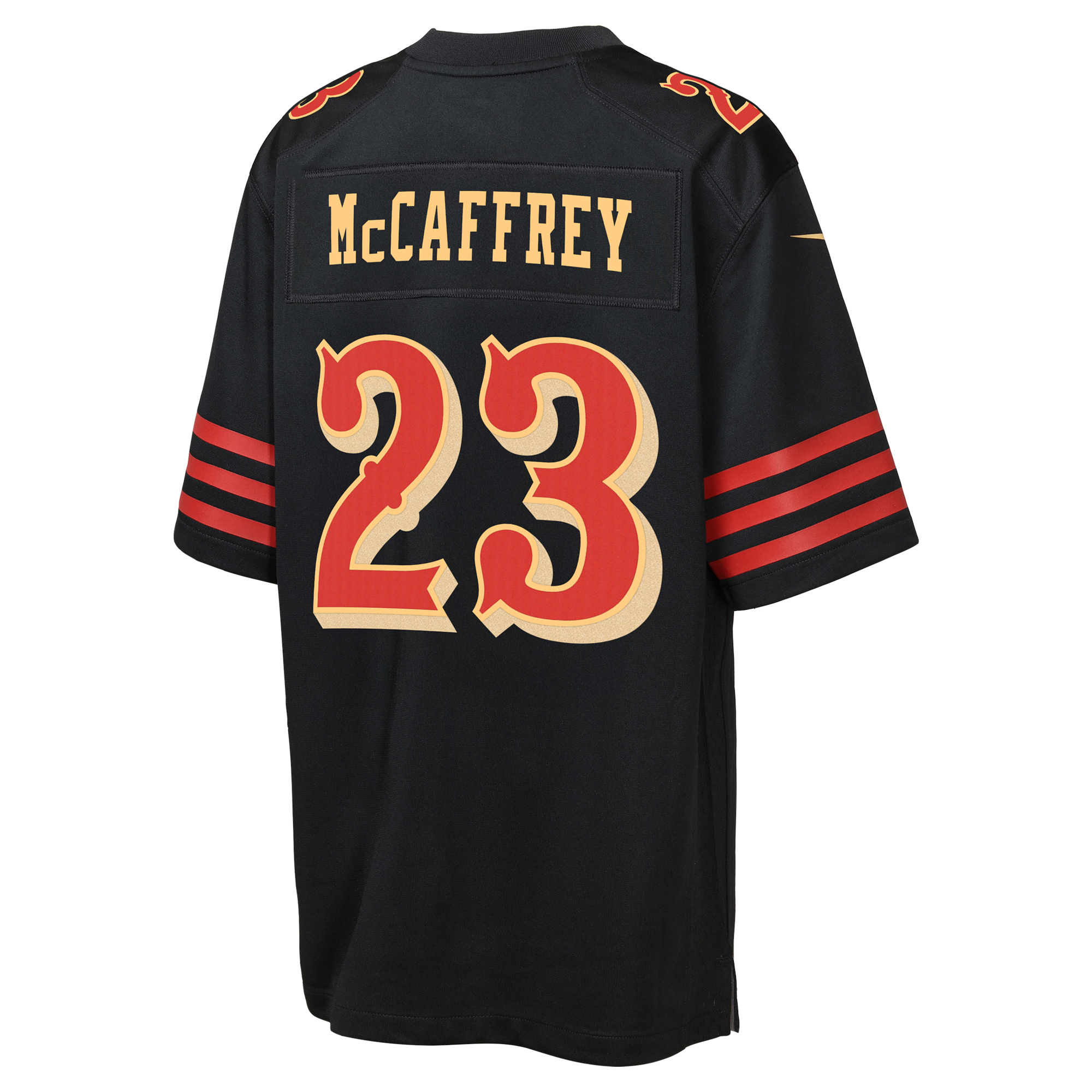 San Francisco 49ers Nike Game Rivalry  Jersey - Black - Christian McCaffrey - Youth, , rebel_hi-res