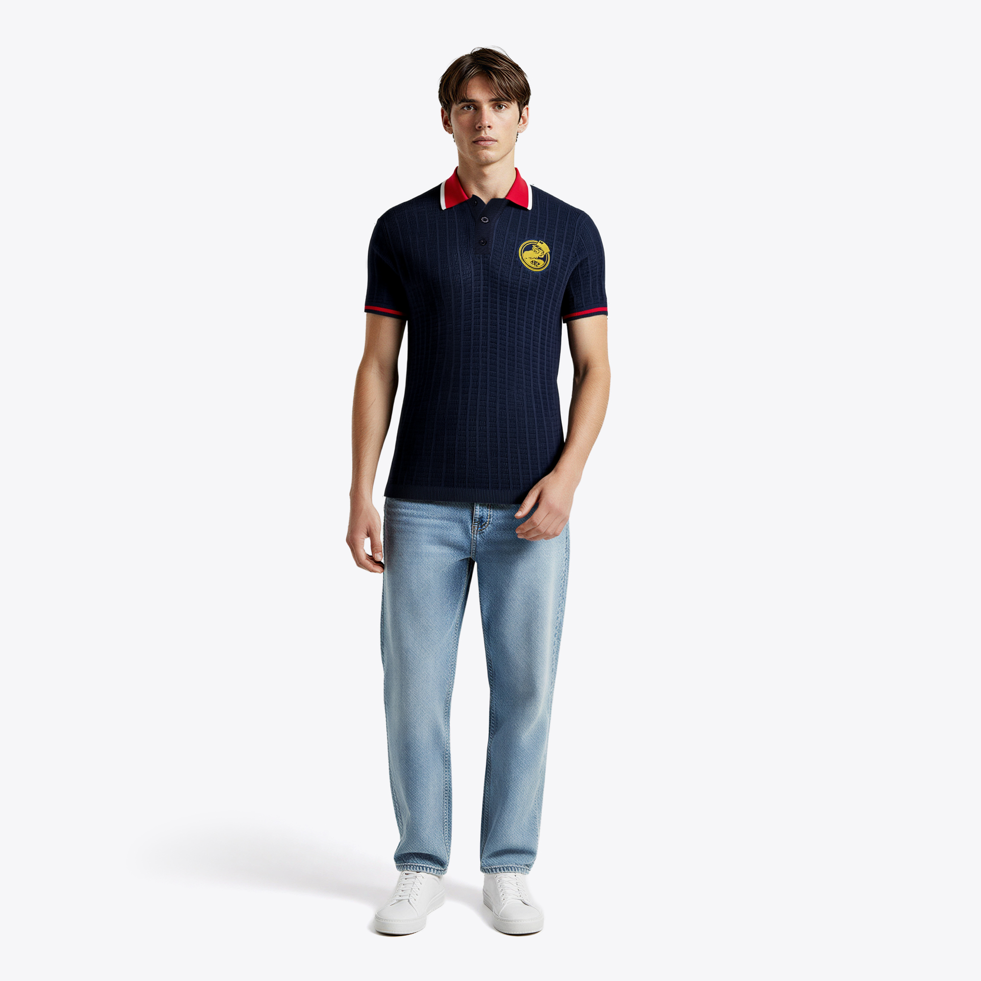 Chelsea Pensioners Knitted Polo - Navy, , rebel_hi-res