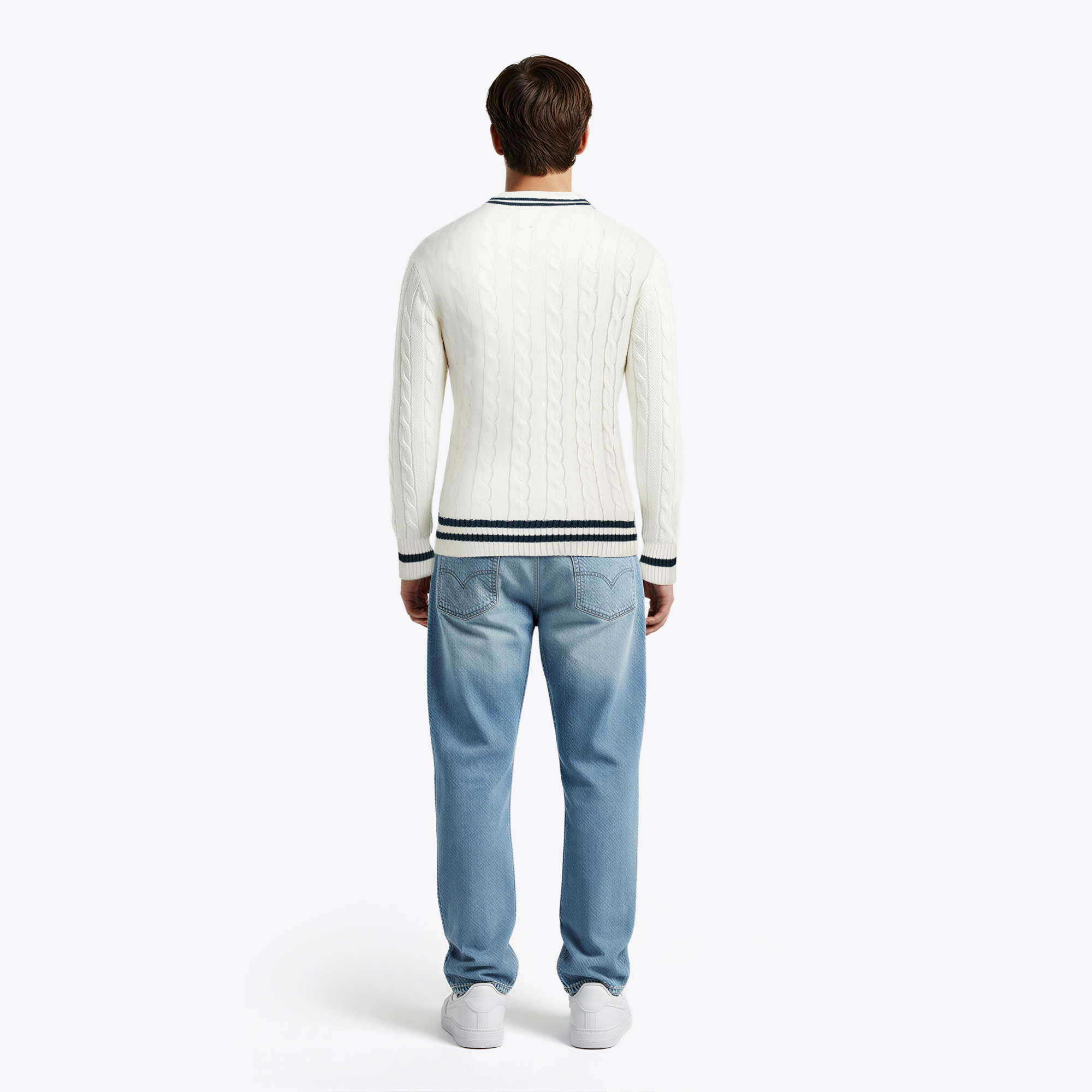 Chelsea Pensioners Cable Knit Sweatshirt - White, , rebel_hi-res