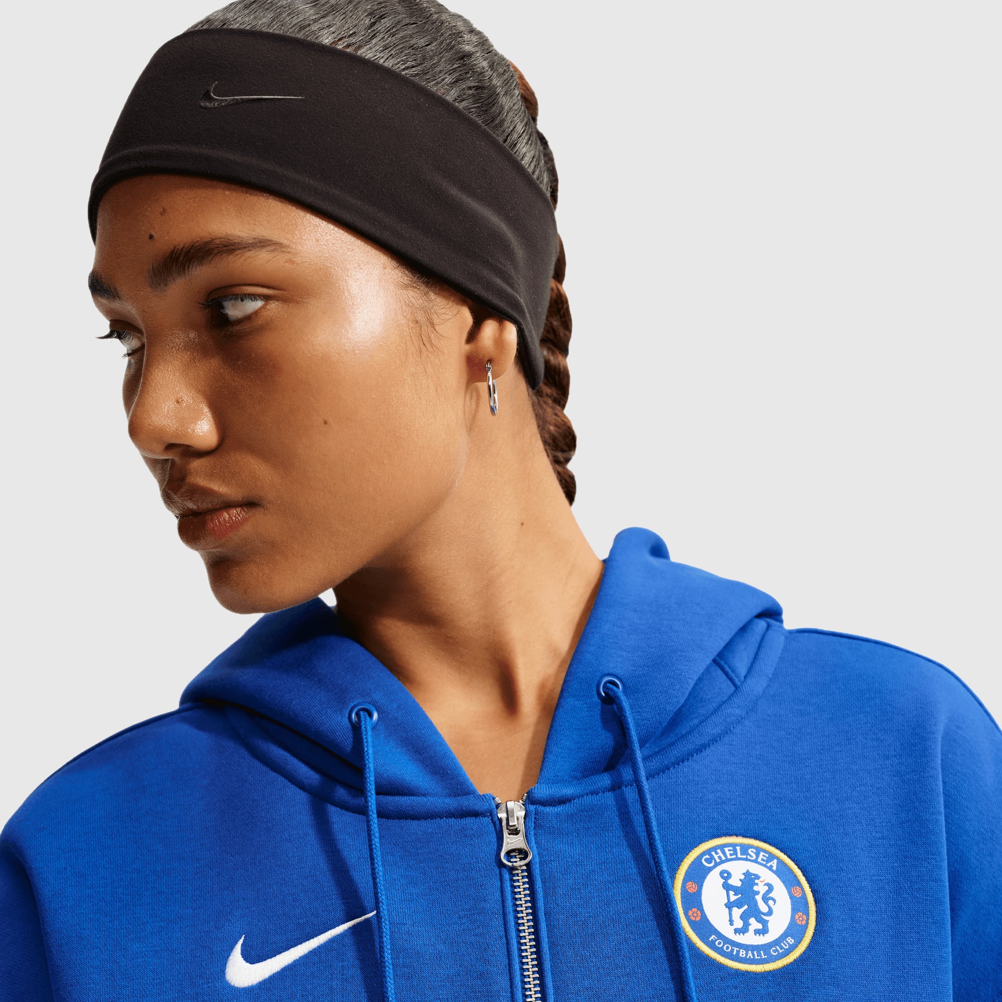 Chelsea Nike Phoenix Fleece Hoodie - Bright Blue - Womens, , rebel_hi-res