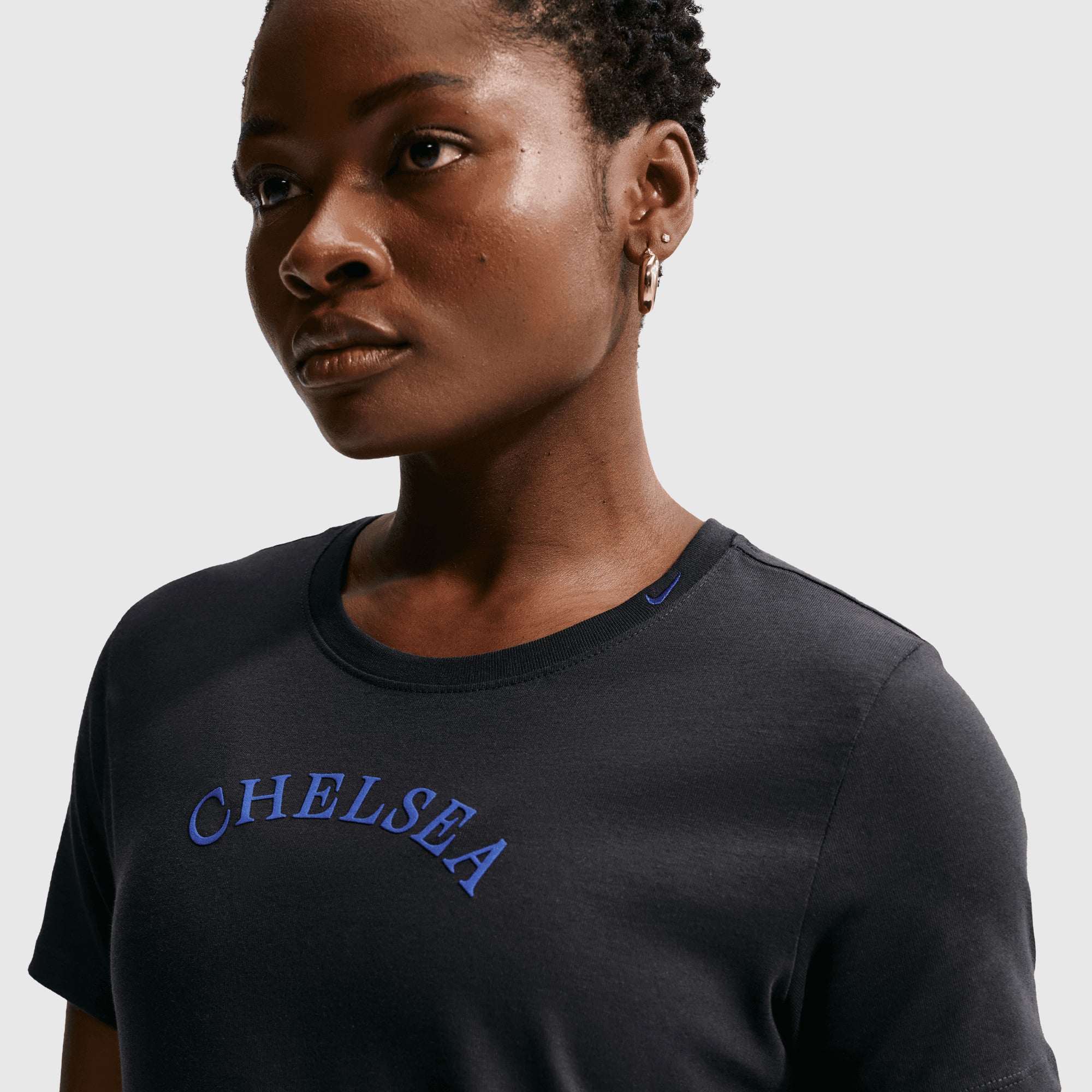 Chelsea Nike Wordmark T-Shirt - Pitch Blue - Womens, , rebel_hi-res