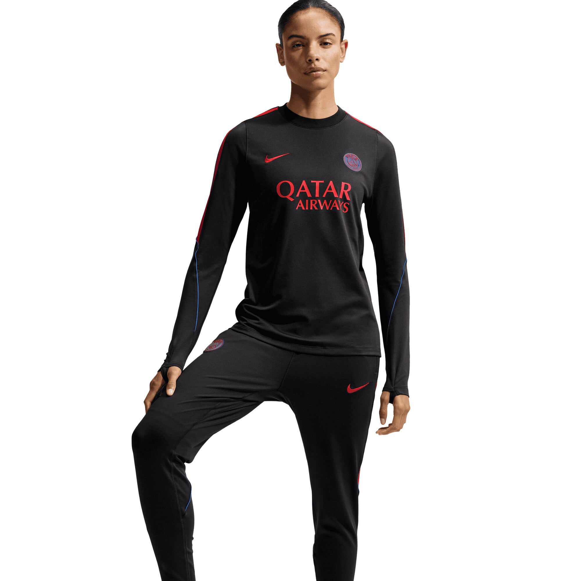 PSG Nike Strike Training Crew Top - Black - Womens, , rebel_hi-res
