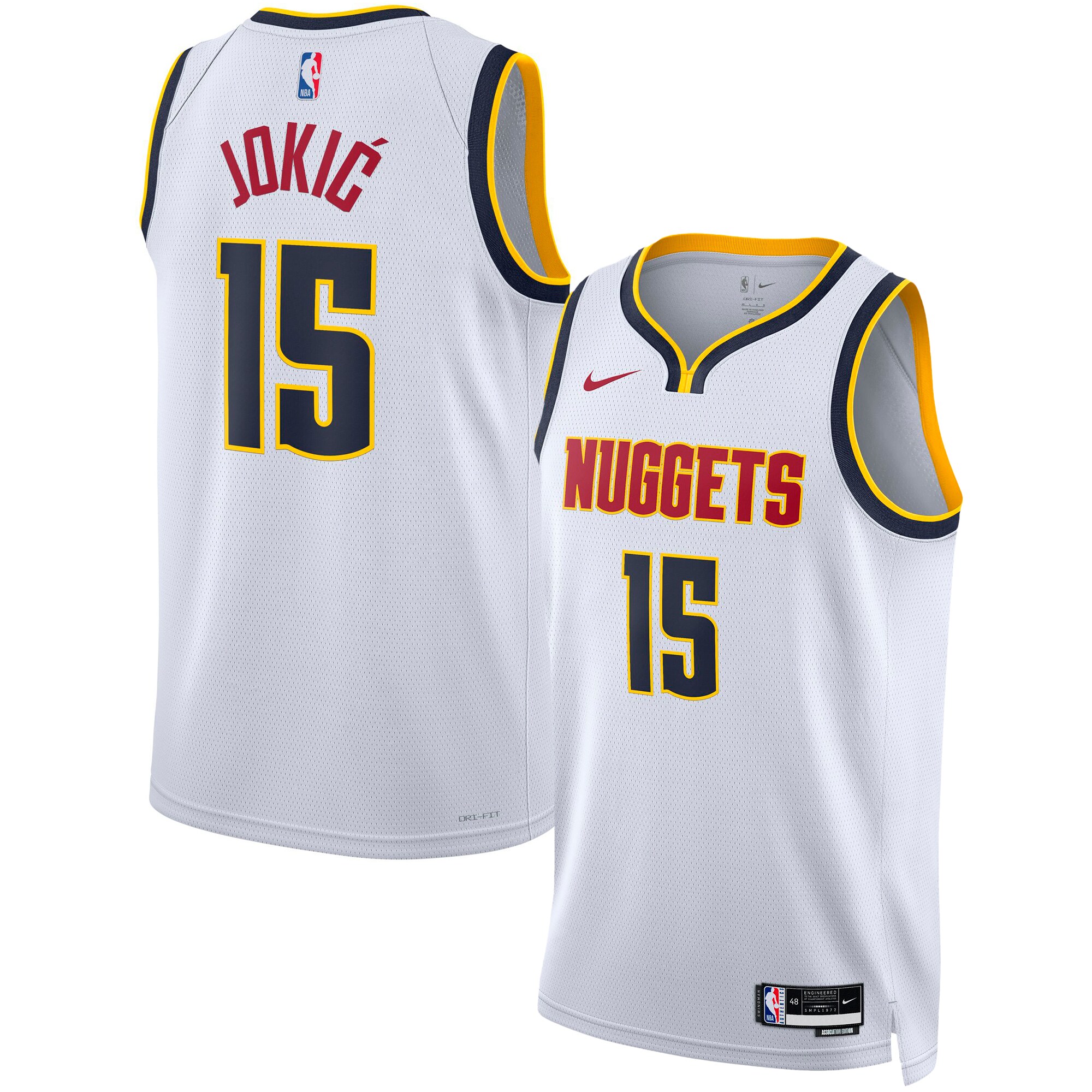 Denver Nuggets Nike Association Swingman Jersey - Nikola Jokic - Unisex, , rebel_hi-res