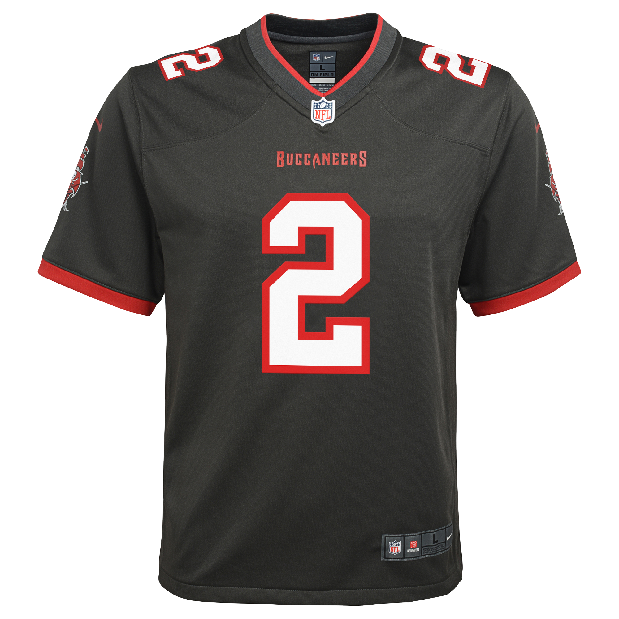 Tampa Bay Buccaneers Nike Game Alternate Jersey - Deep Pewter - Emeka Egbuka - Youth, , rebel_hi-res