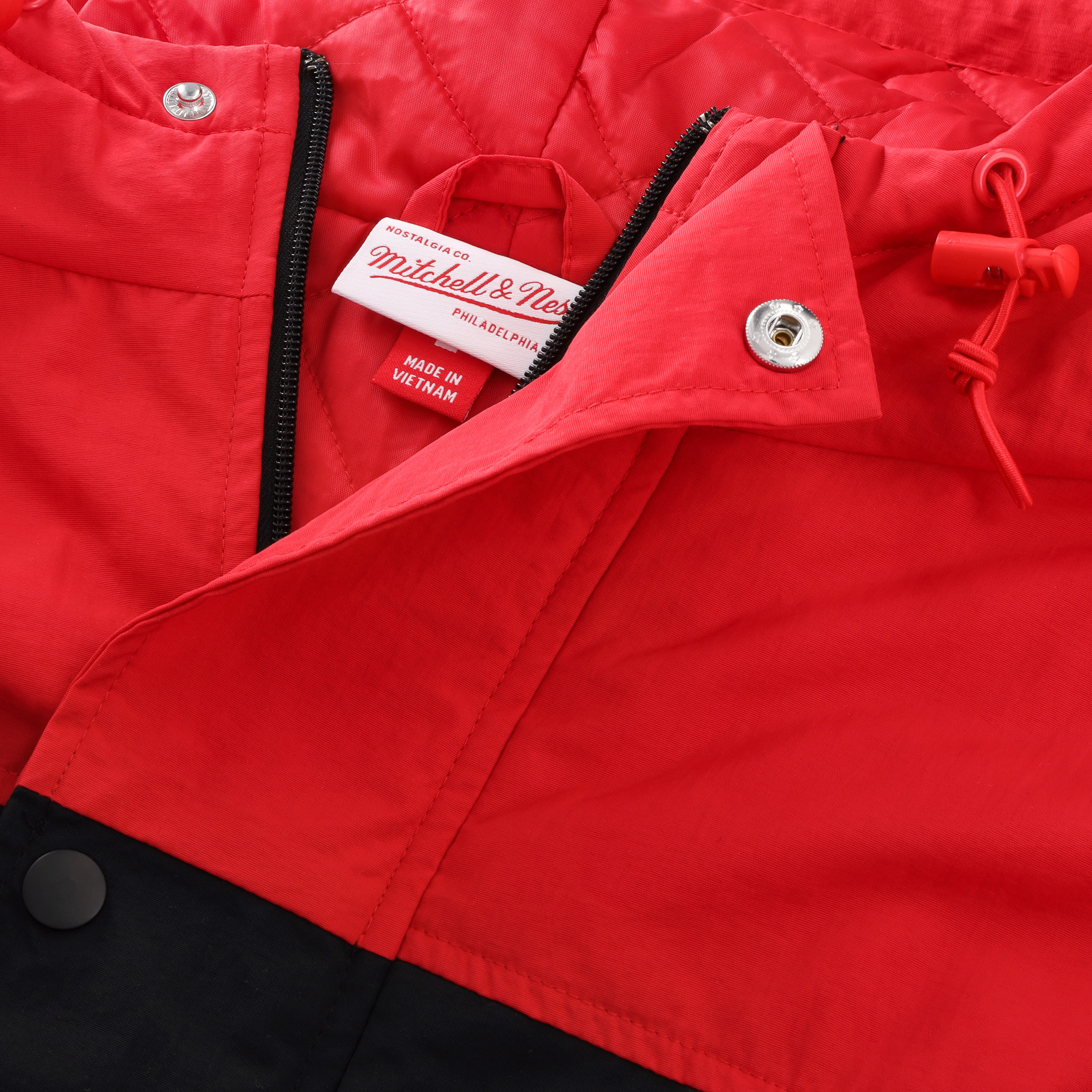 Sunderland x Mitchell & Ness Placket Windbreaker - Black / Red - Mens, , rebel_hi-res