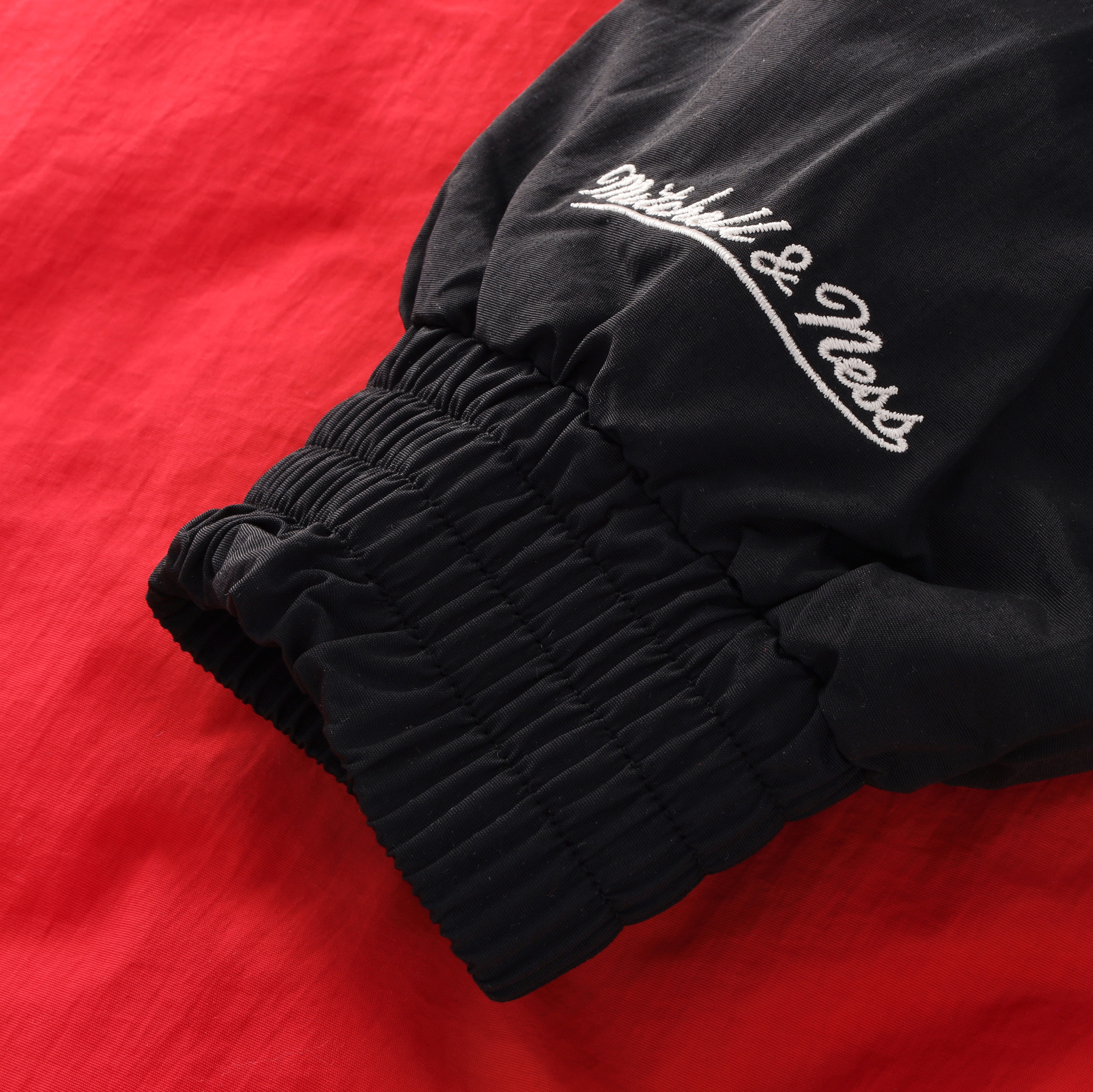 Sunderland x Mitchell & Ness Placket Windbreaker - Black / Red - Mens, , rebel_hi-res
