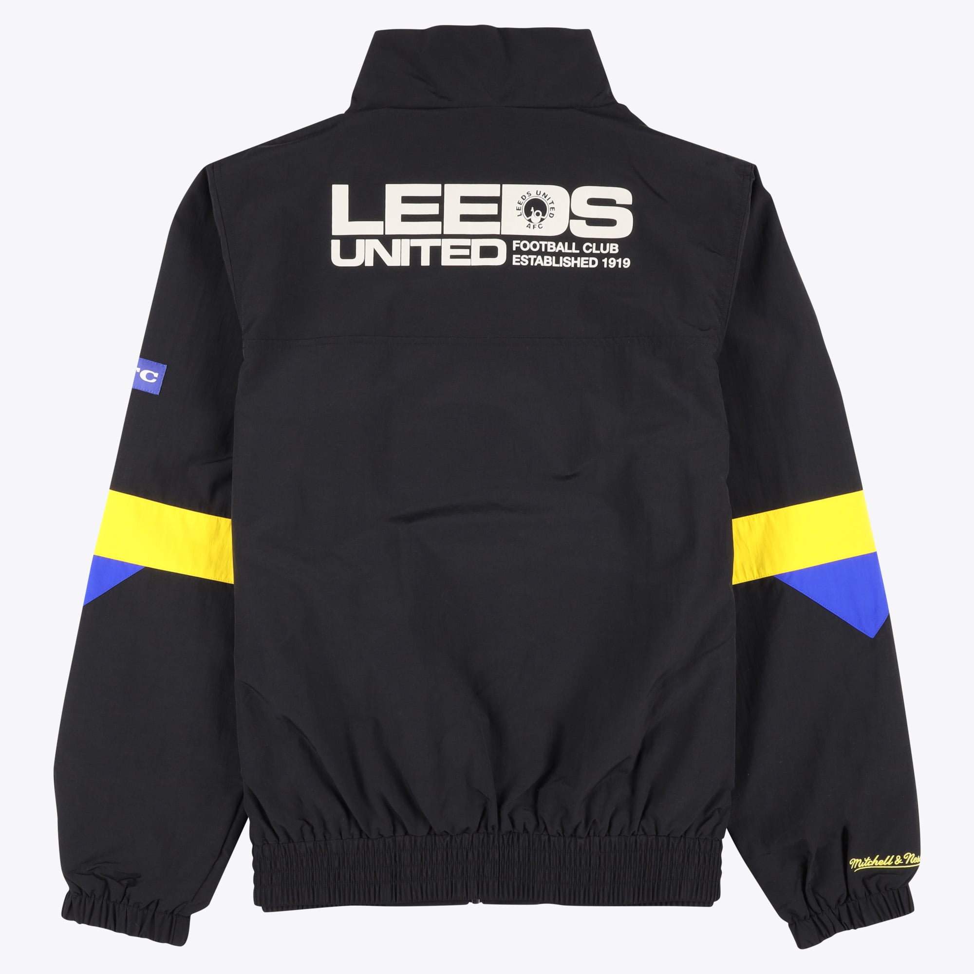 Leeds United x Mitchell & Ness Funnel Neck Track Jacket - Black - Mens, , rebel_hi-res