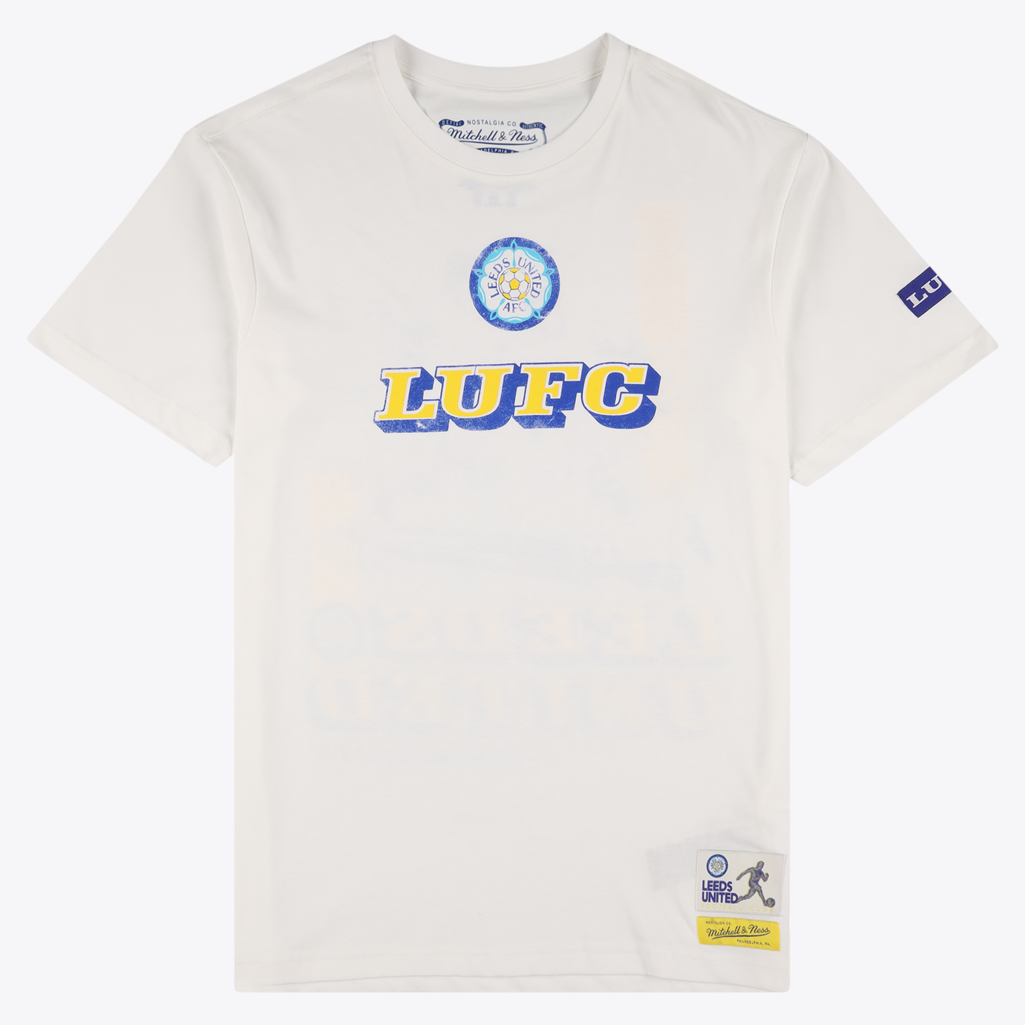 Leeds United x Mitchell & Ness Program T-Shirt - White - Mens, , rebel_hi-res