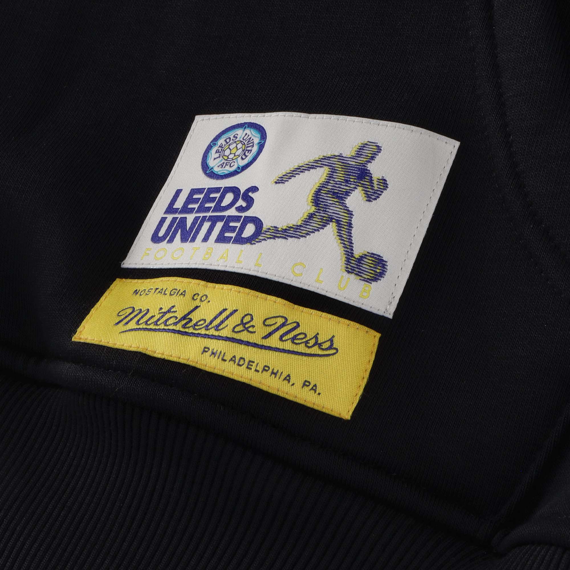 Leeds United x Mitchell & Ness Program Hoodie - Black - Mens, , rebel_hi-res