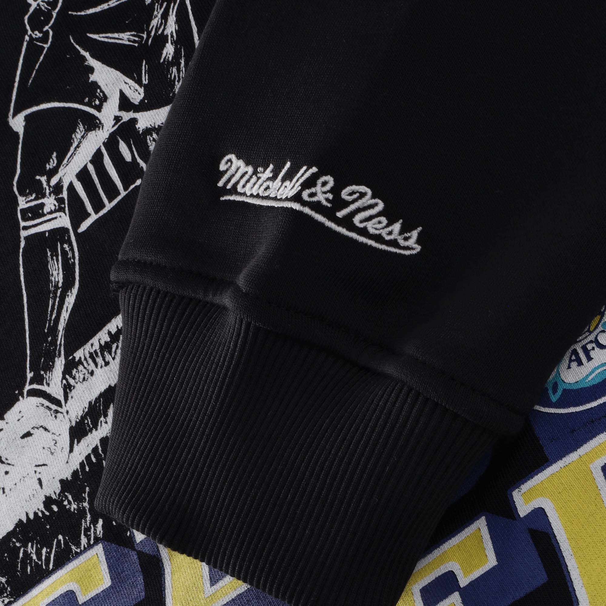 Leeds United x Mitchell & Ness Program Hoodie - Black - Mens, , rebel_hi-res