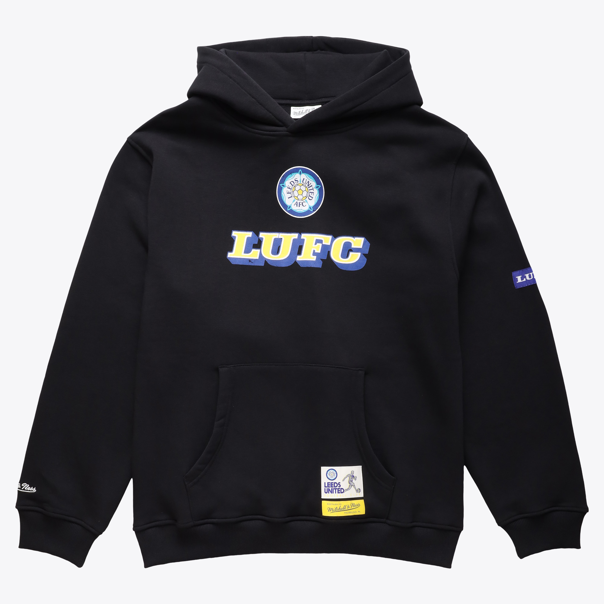 Leeds United x Mitchell & Ness Program Hoodie - Black - Mens, , rebel_hi-res