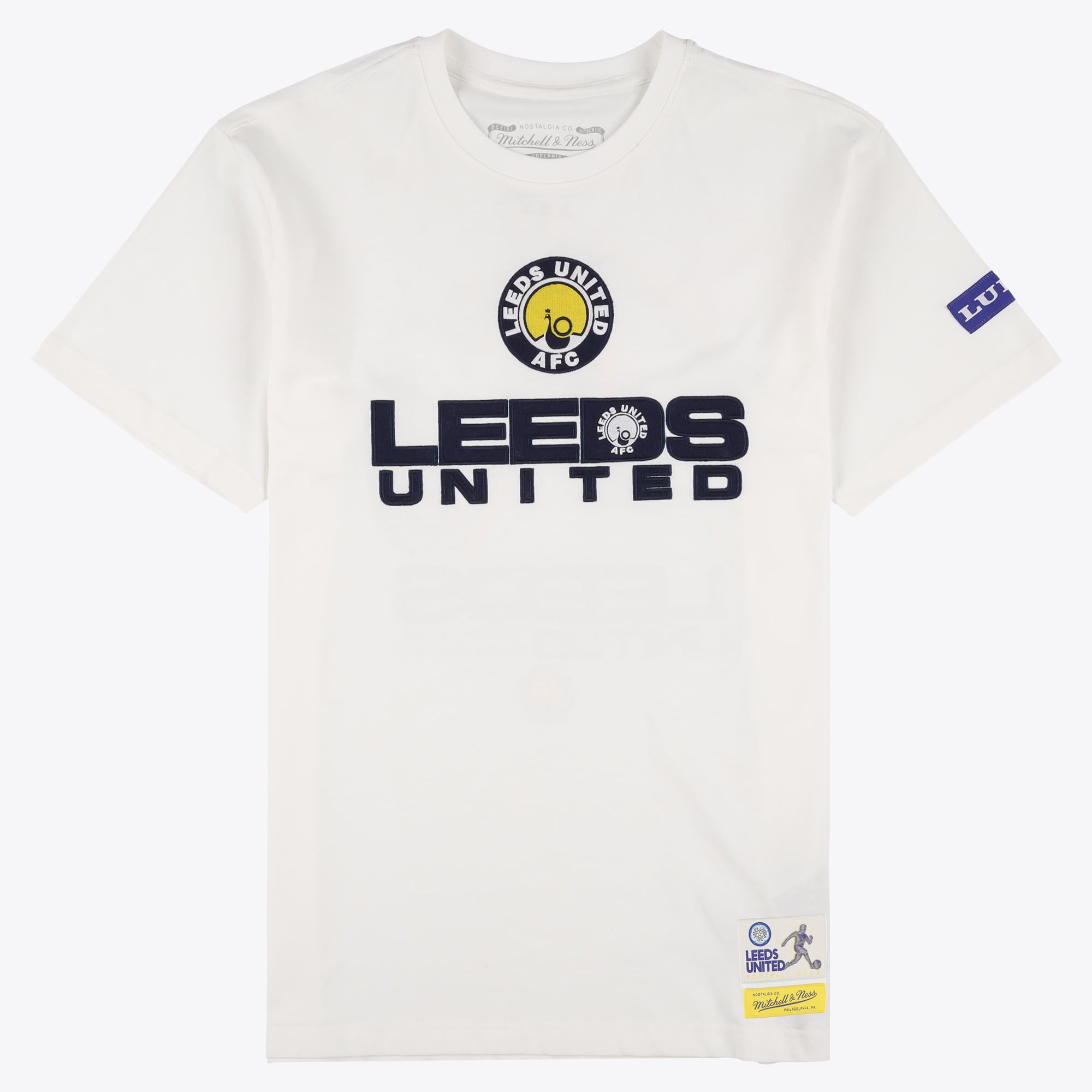Leeds United x Mitchell & Ness Mascot T-Shirt - White - Mens, , rebel_hi-res