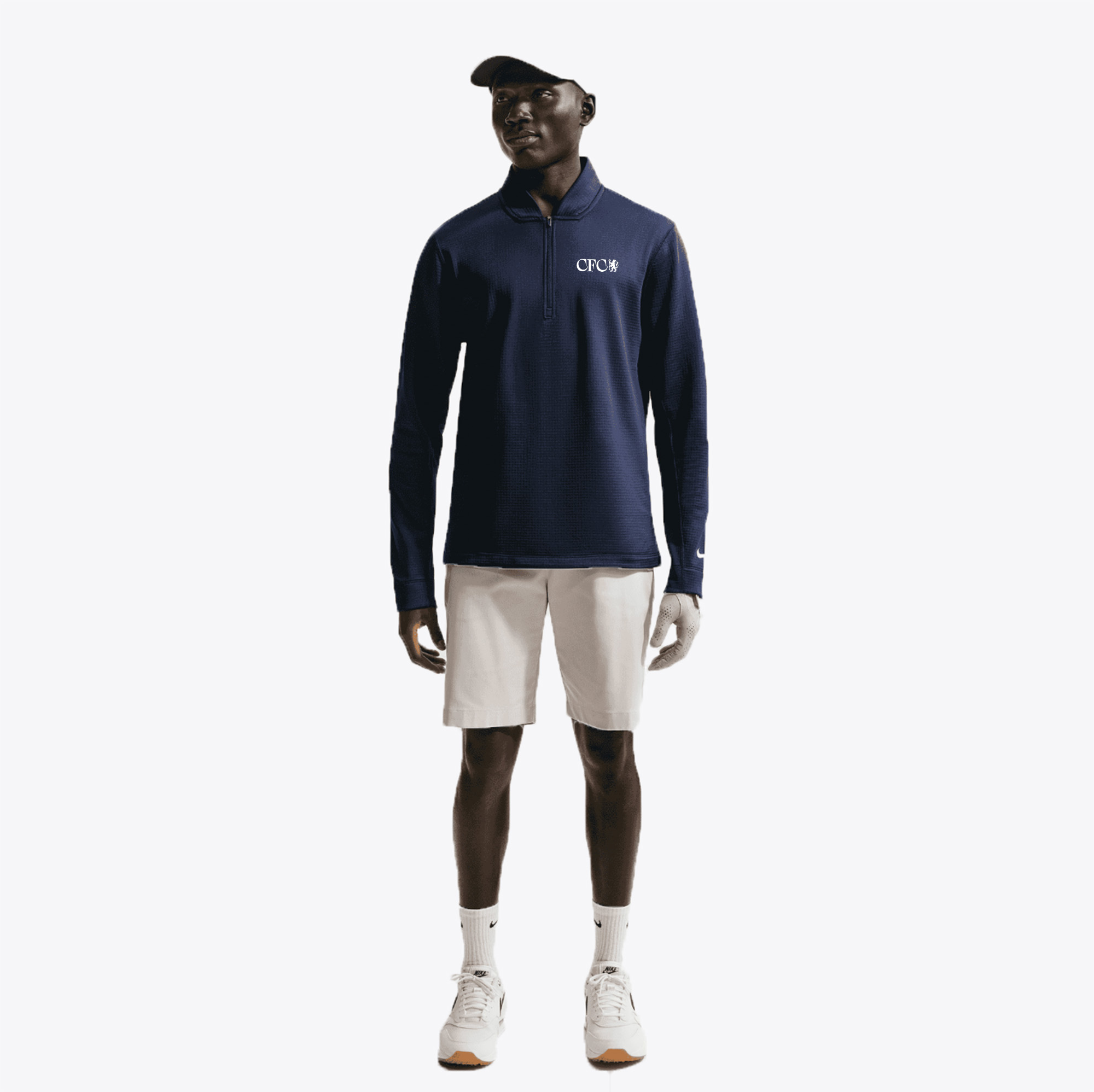 Chelsea Nike Therma-FIT Velocity 1/2 Zip Golf Top - Navy - Mens, , rebel_hi-res