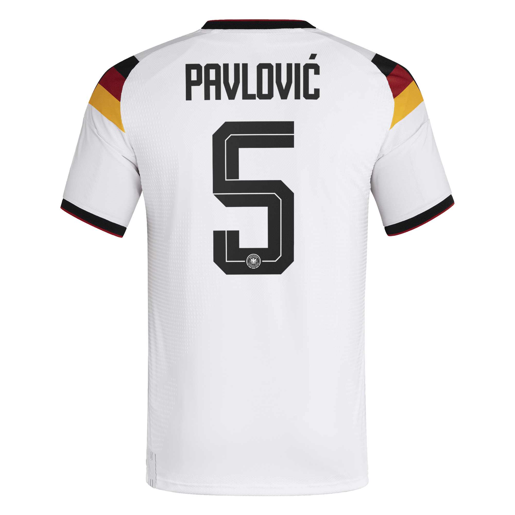 Germany National Team adidas Home Authentic Shirt 2026 with Pavlović 5 printing, , rebel_hi-res