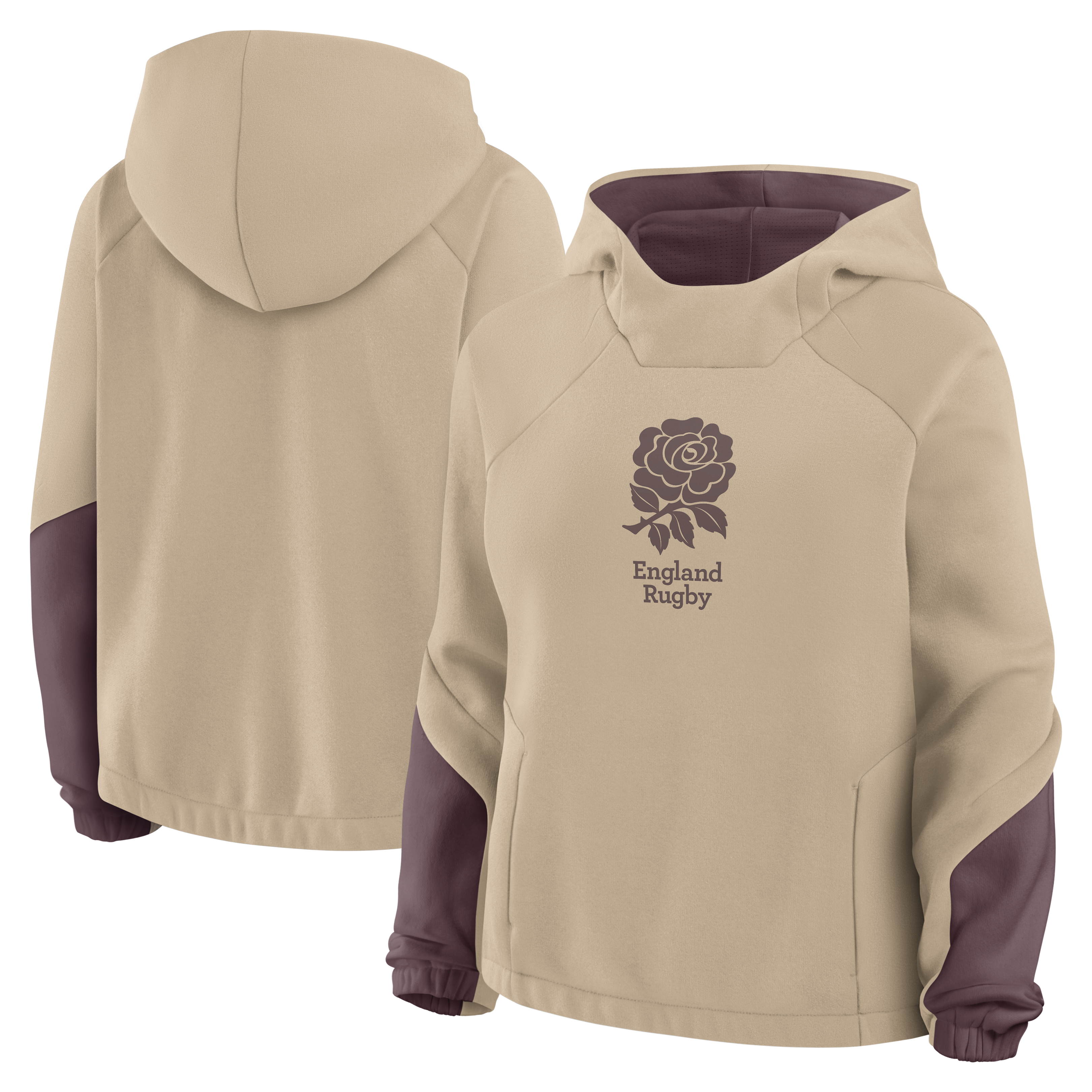 England Rugby Fleece Fashion Top - Cream - Womens, , rebel_hi-res