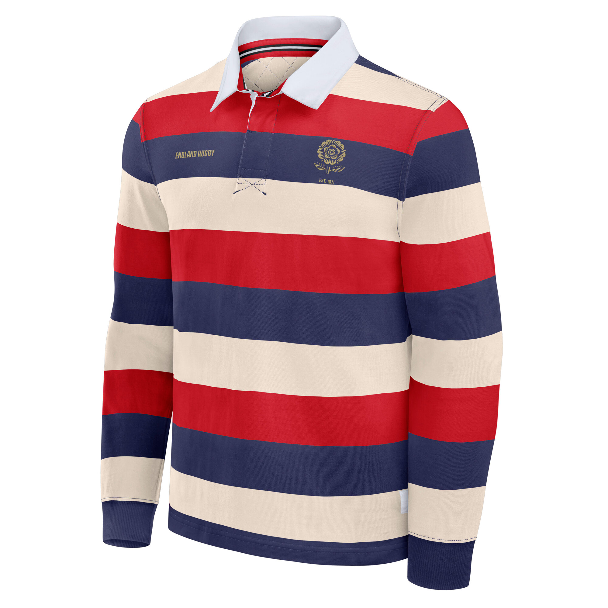 England Rugby Heritage Yarn Dye Stripe Rugby Shirt, , rebel_hi-res
