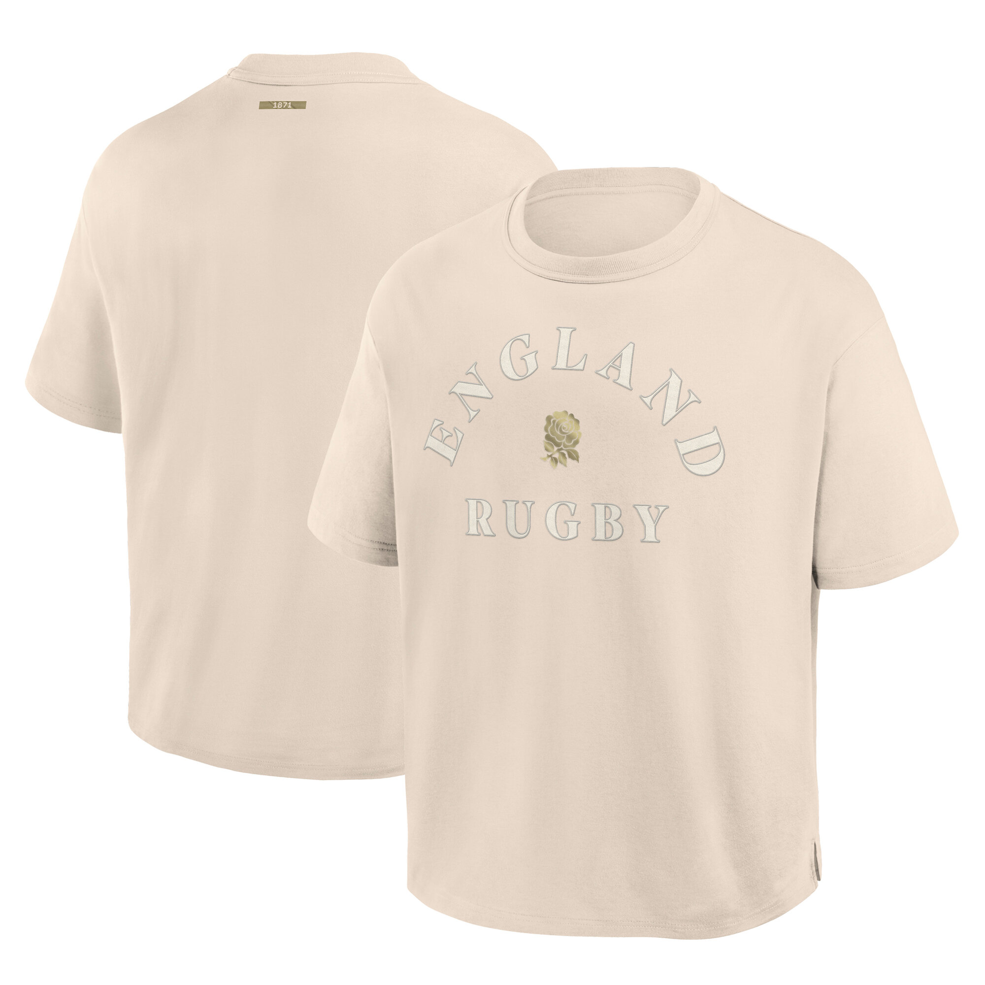 England Rugby Elements Heavyweight Oversized T-Shirt - Cream - Unisex, , rebel_hi-res