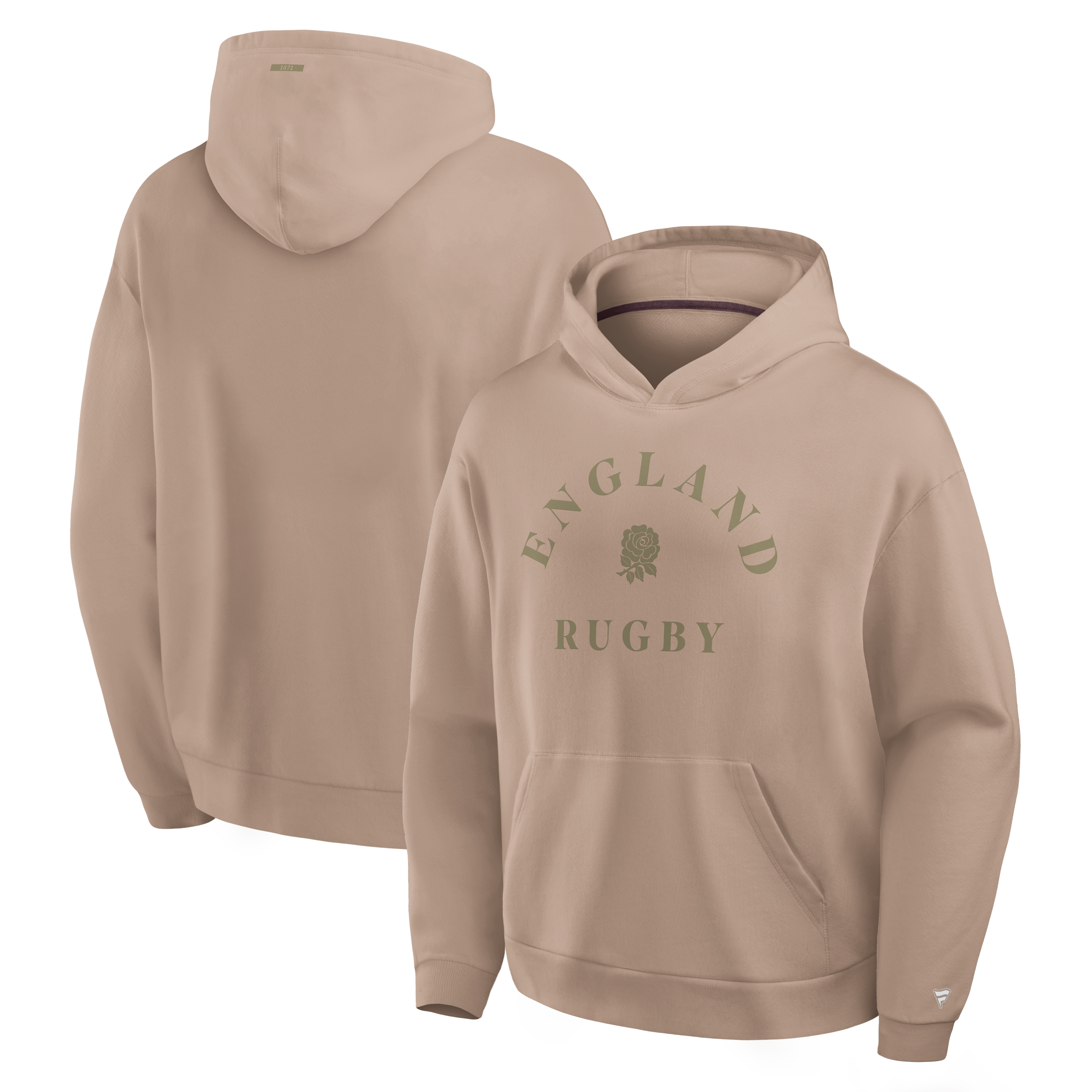 England Rugby Elements French Terry Hoodie - Cream - Unisex, , rebel_hi-res
