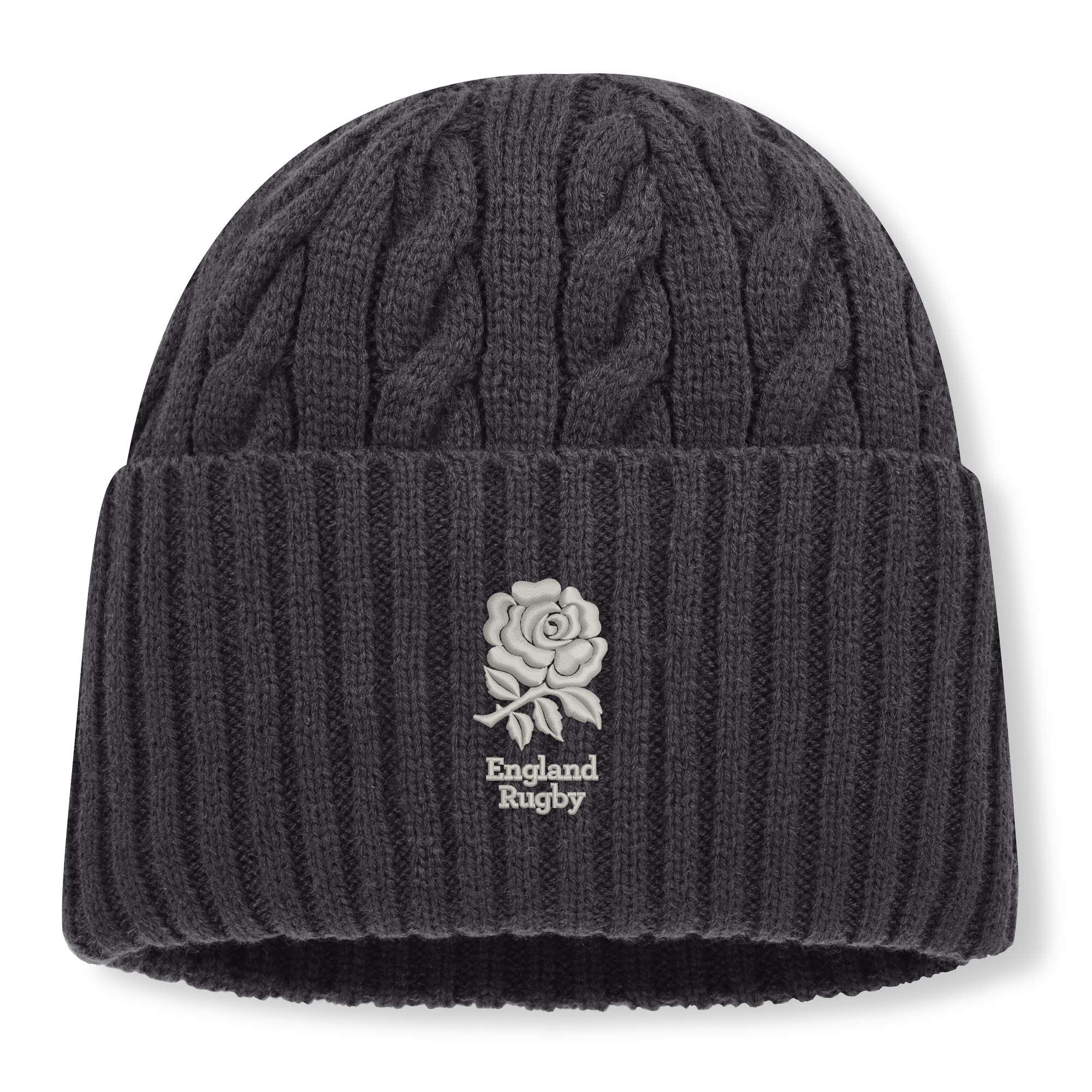 England Rugby Oversized Cable Knit Cuff Beanie - Unisex, , rebel_hi-res