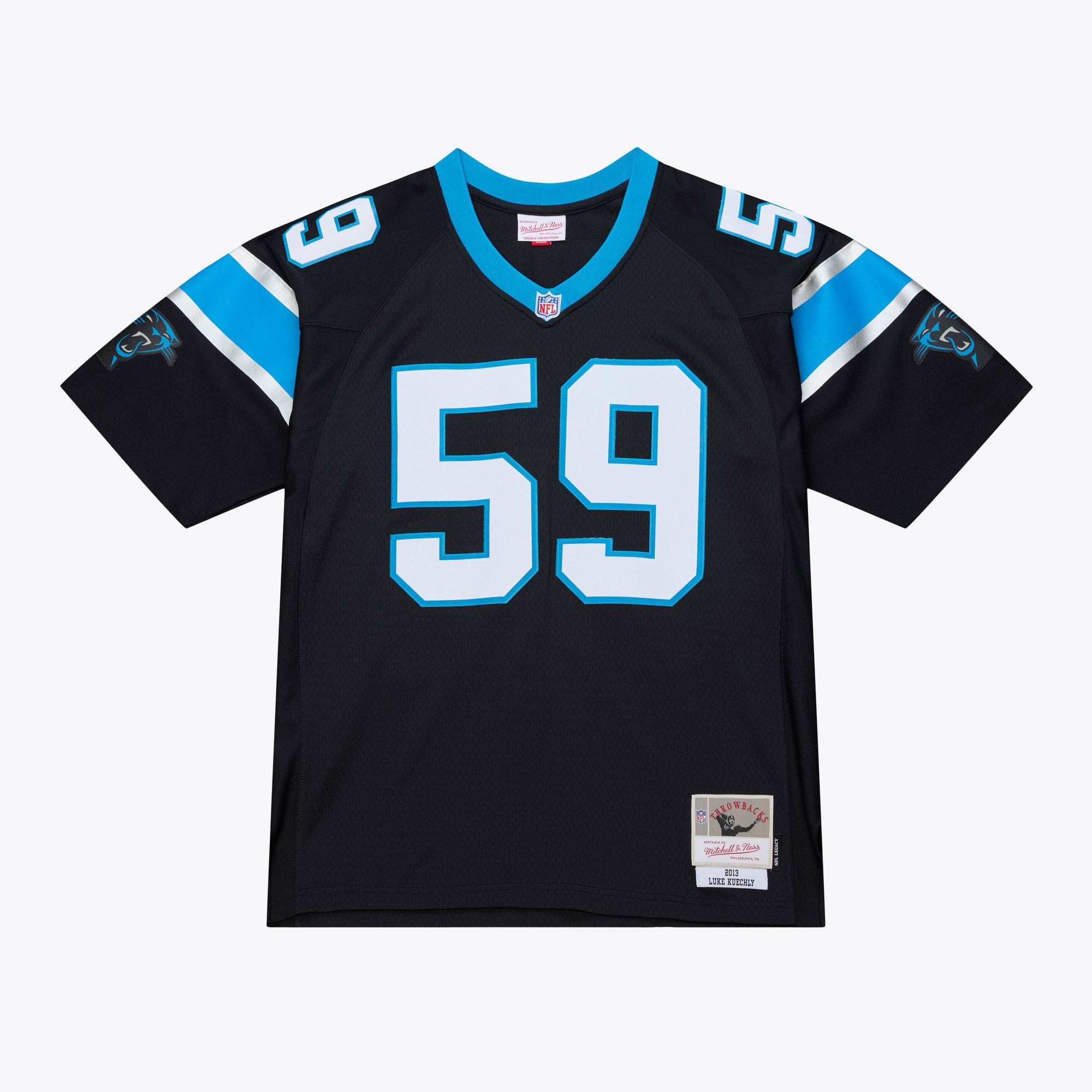 Carolina Panthers Mitchell & Ness Hall Of Fame Legacy Black Jersey - Luke Kuechly - Mens, , rebel_hi-res