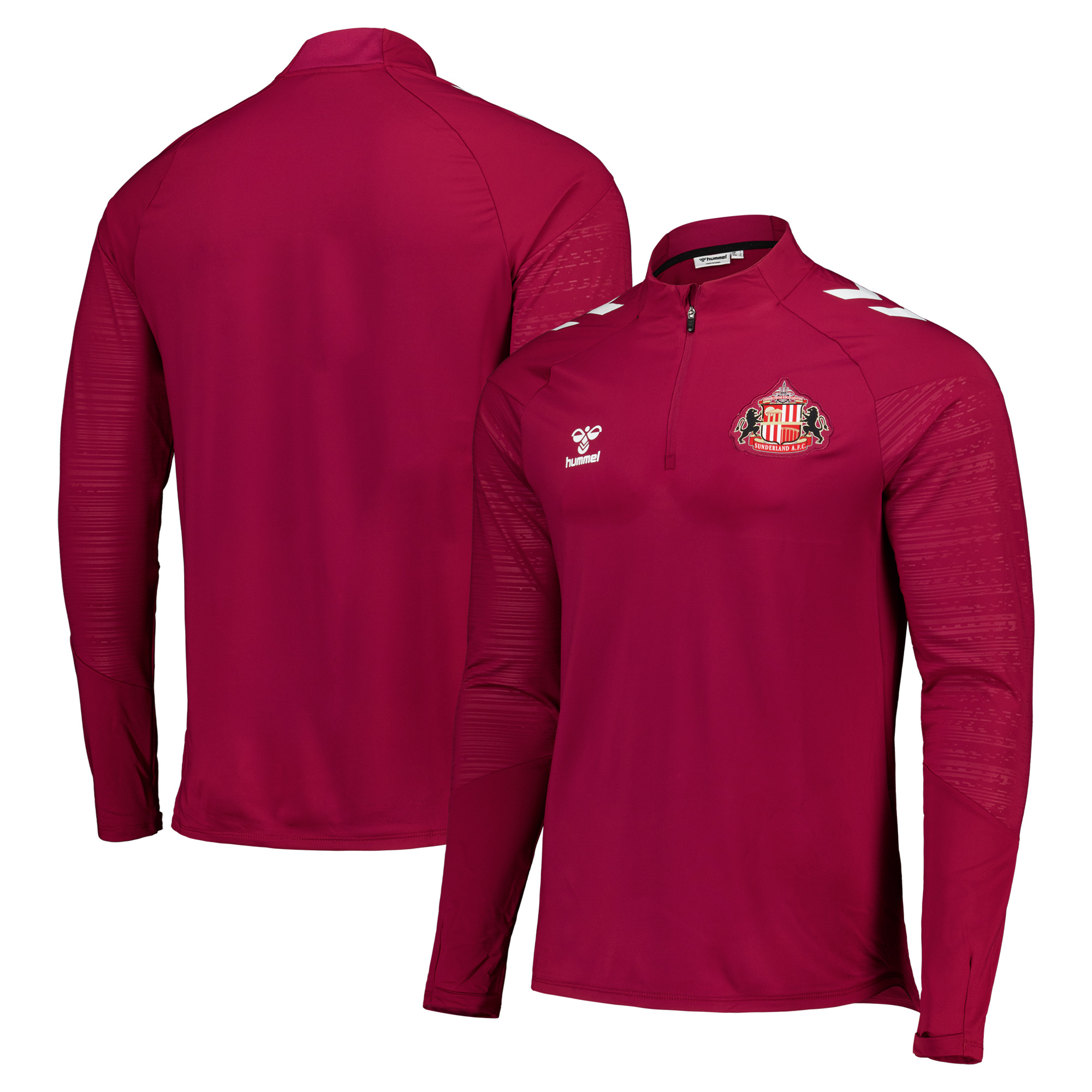 Sunderland Hummel Training Half Zip - Dark Red, , rebel_hi-res