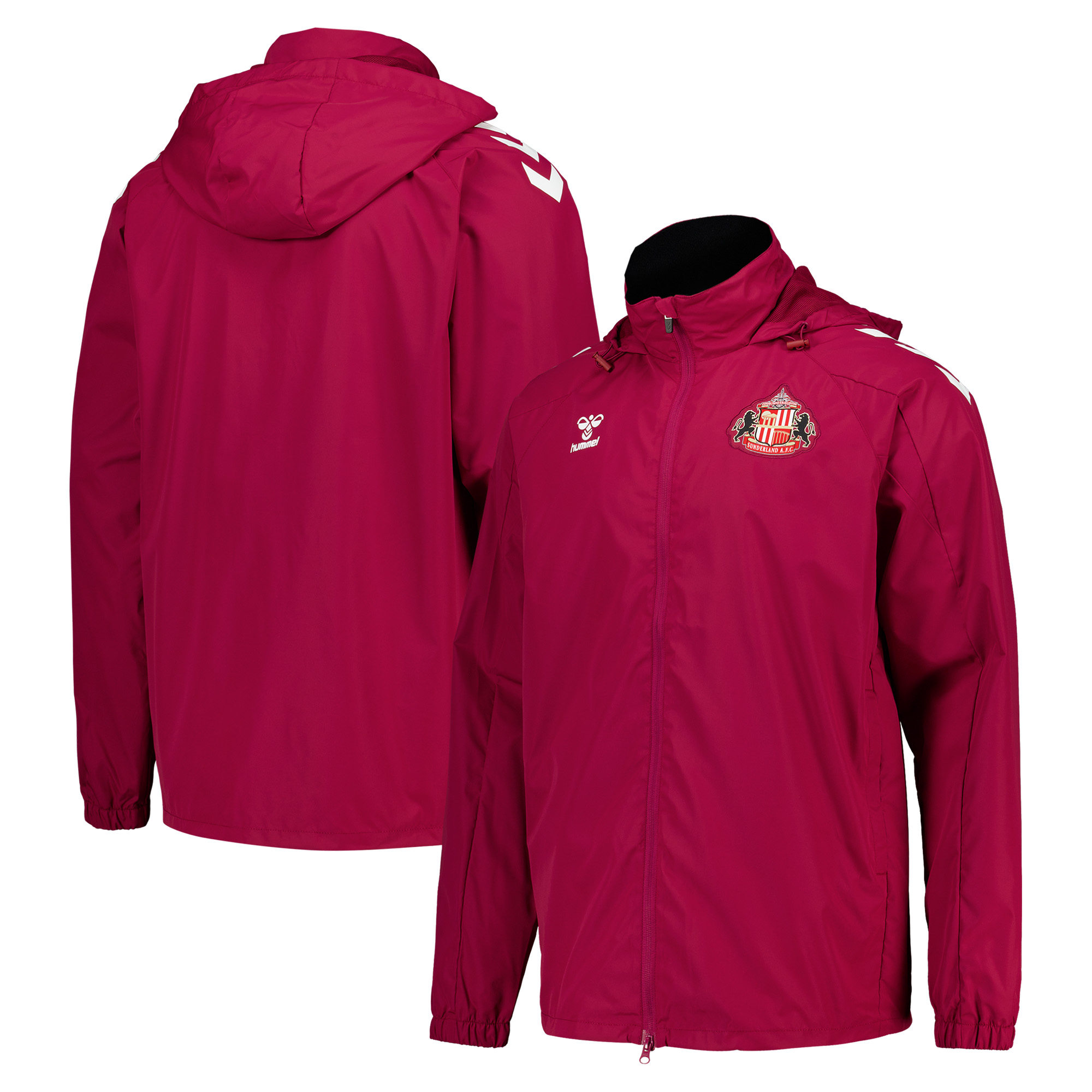Sunderland Hummel Training All-Weather Jacket - Dark Red, , rebel_hi-res