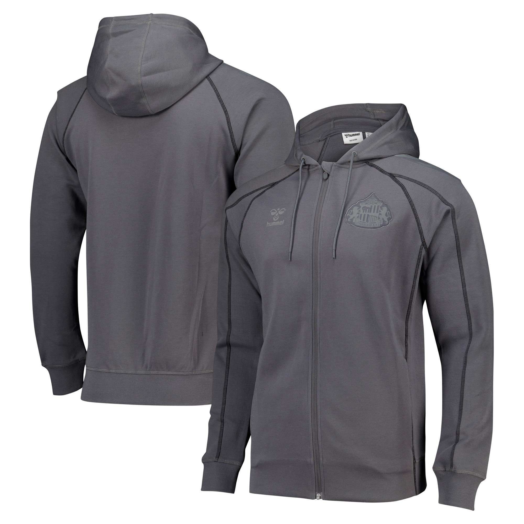 Sunderland Hummel Travel Zip Hoodie - Grey, , rebel_hi-res