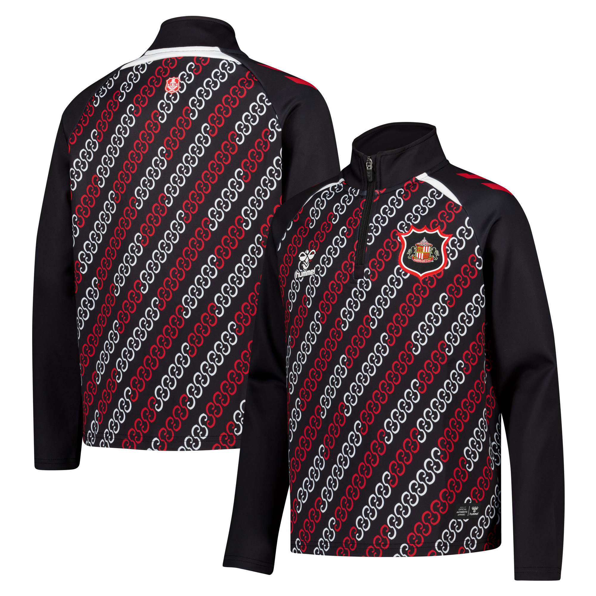 Sunderland Hummel Home Matchday Half Zip - Black - Kids, , rebel_hi-res