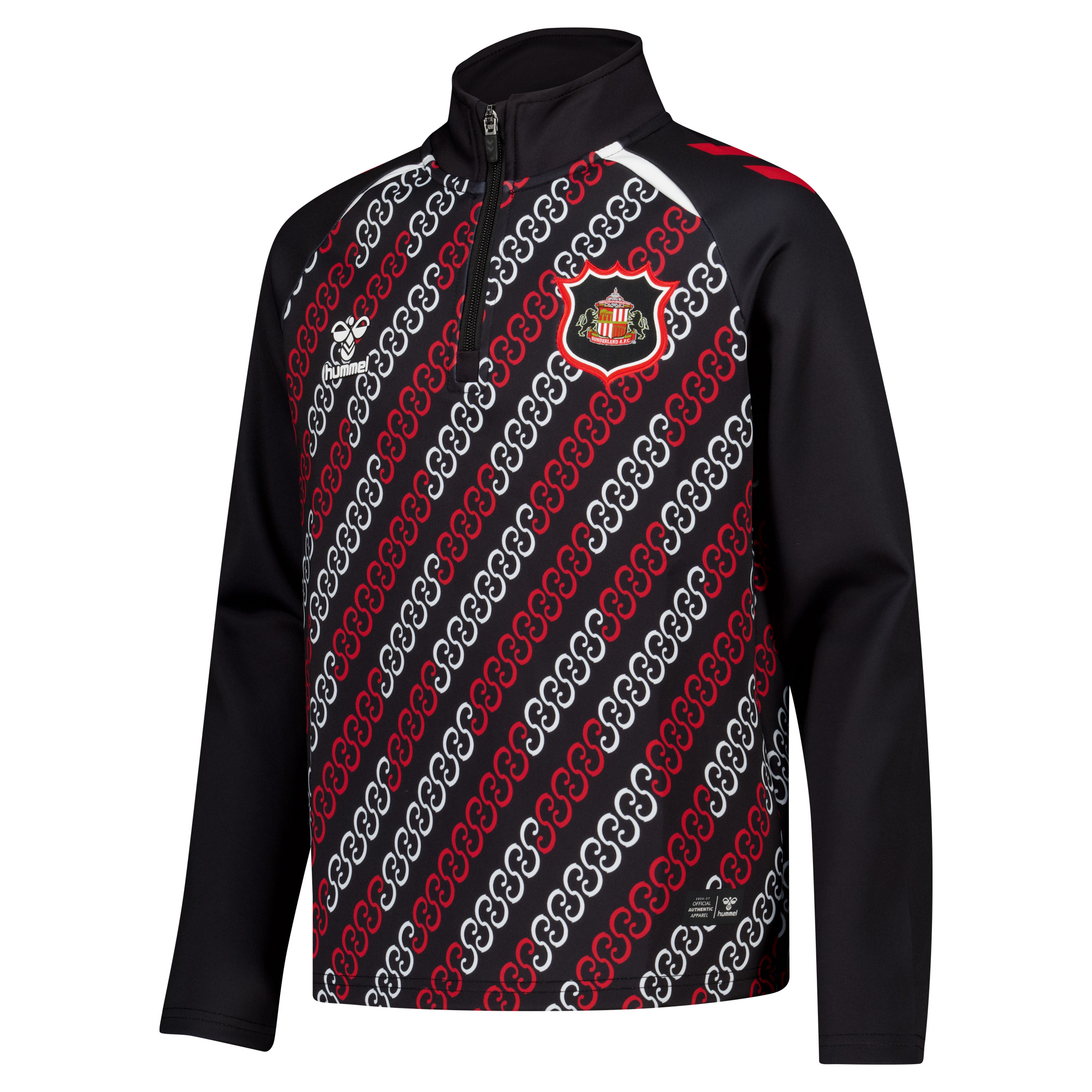 Sunderland Hummel Home Matchday Half Zip - Black - Kids, , rebel_hi-res