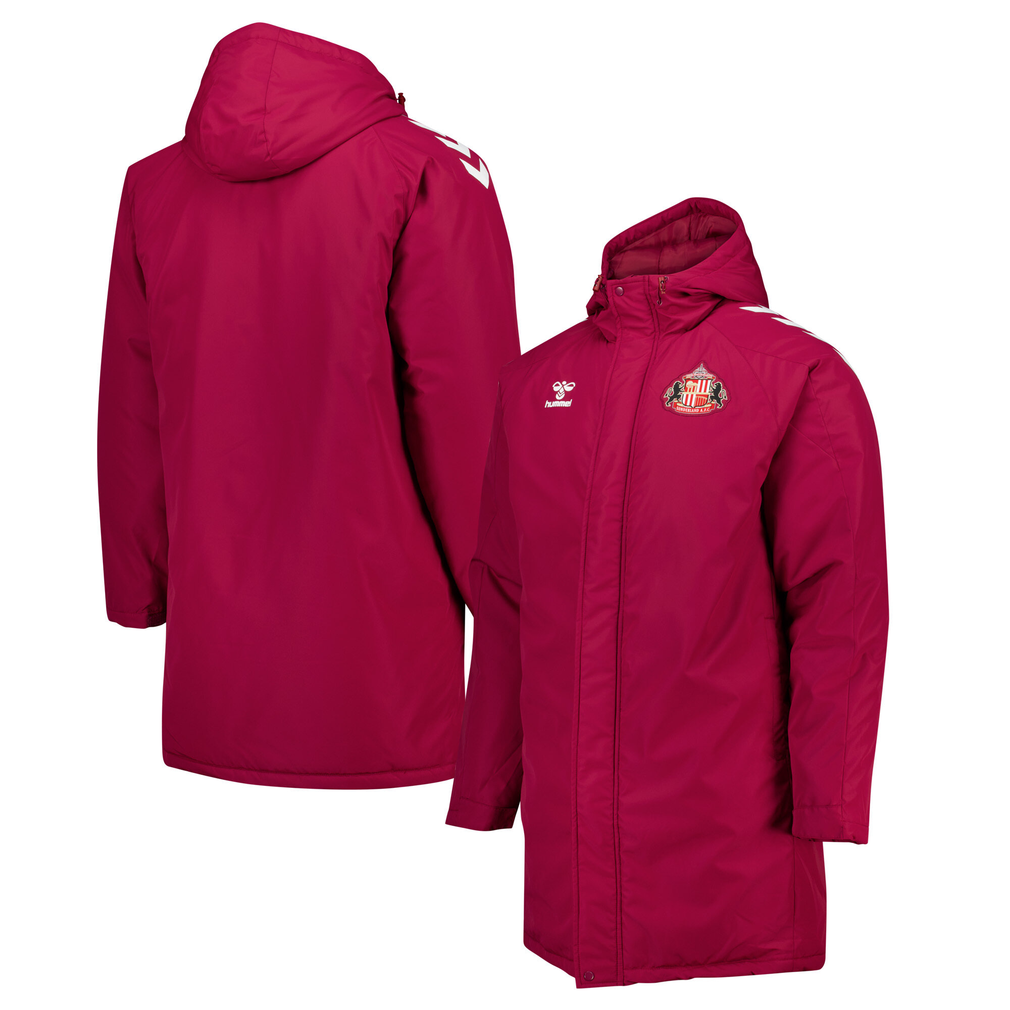 Sunderland Hummel Training Bench Jacket - Dark Red - Kids, , rebel_hi-res